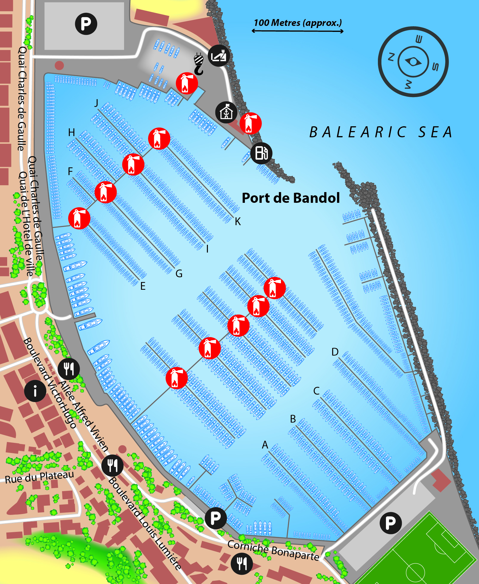 Marina map of Port de Bandol in France