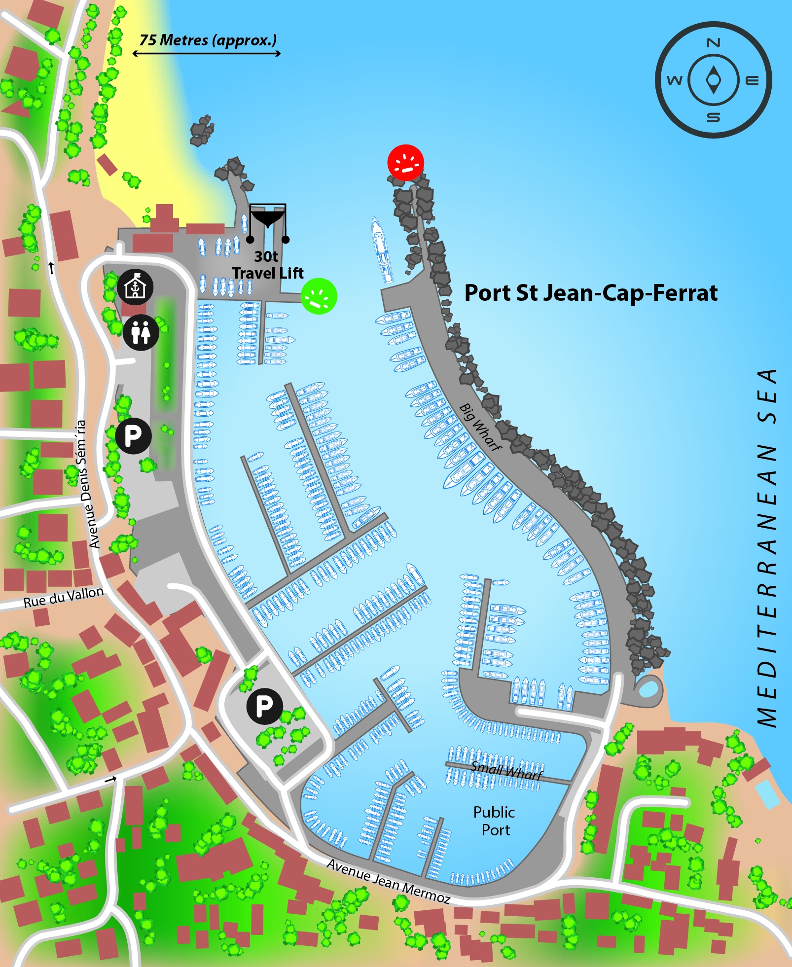 Marina map of Port St Jean-Cap-Ferrat in France