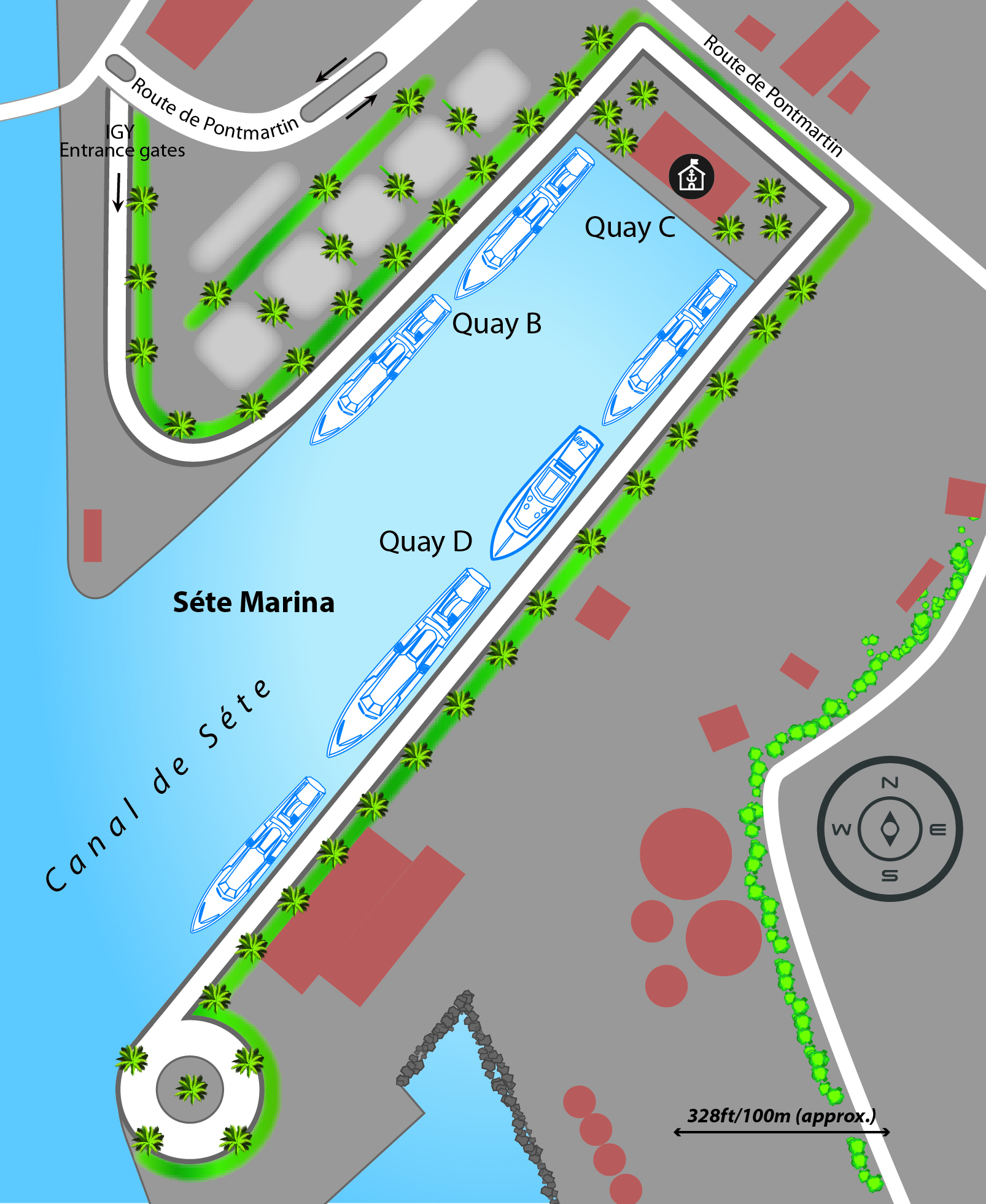 Marina map of IGY Sete Marina in France