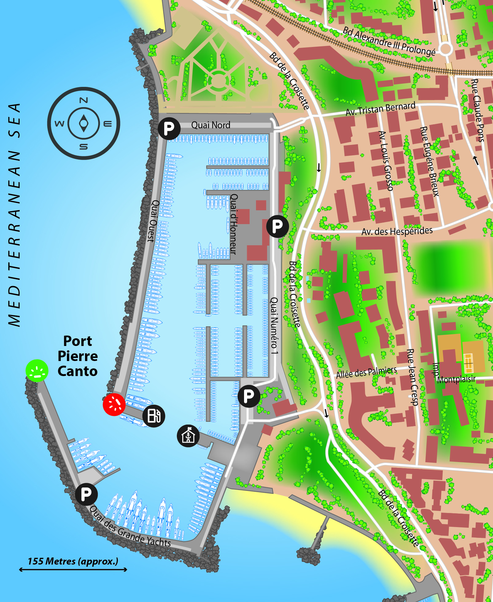 Marina map of Port Pierre Canto in France