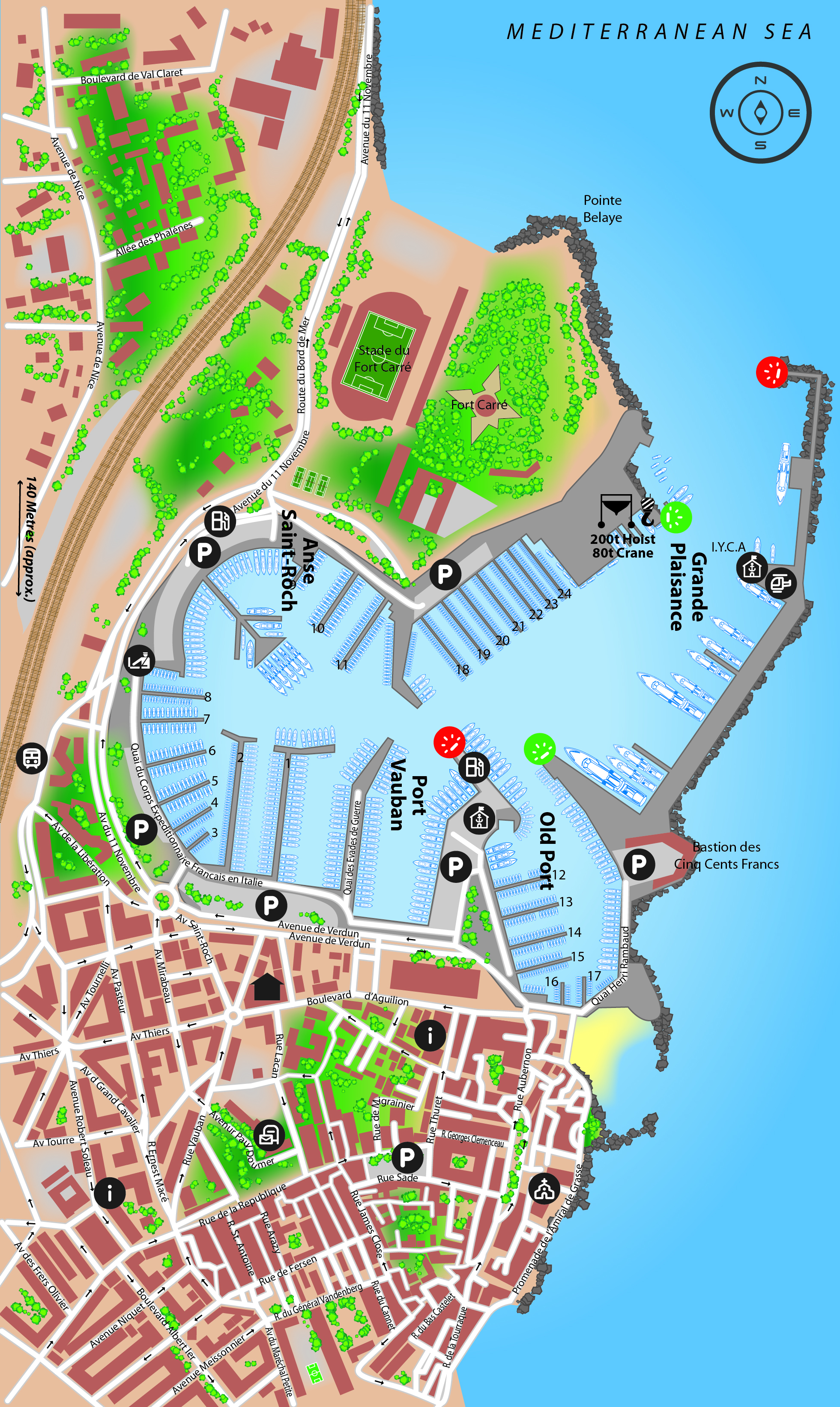 Marina map of Port Vauban & IYCA in France