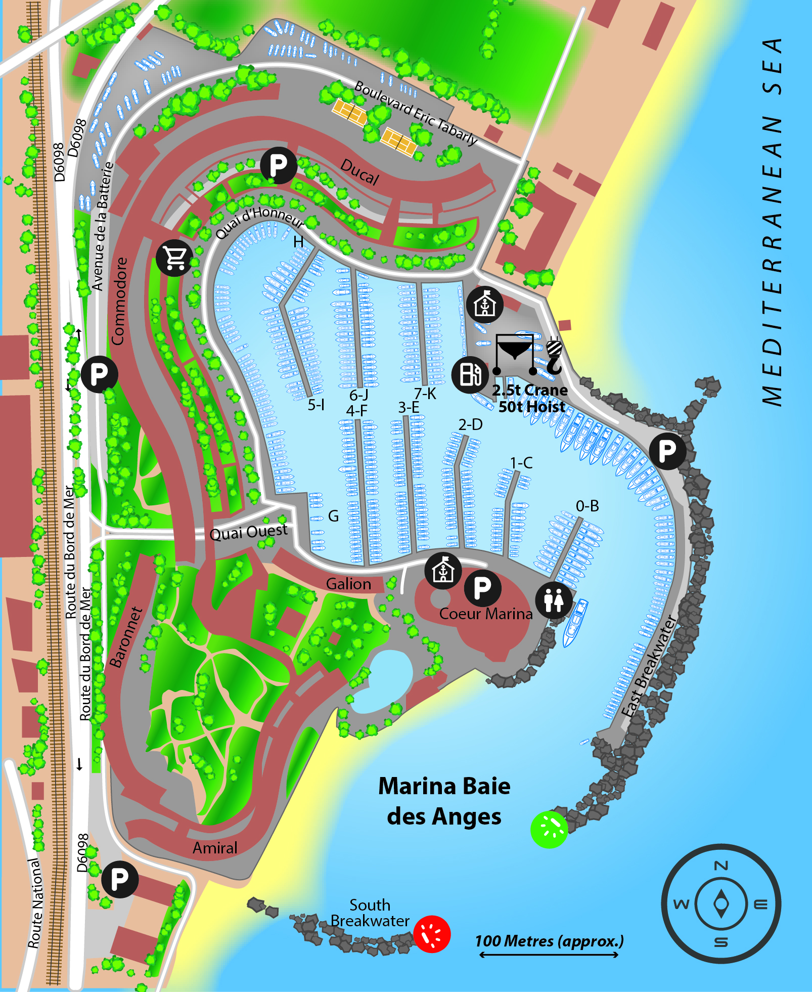 Marina map of Marina Baie Des Anges in France
