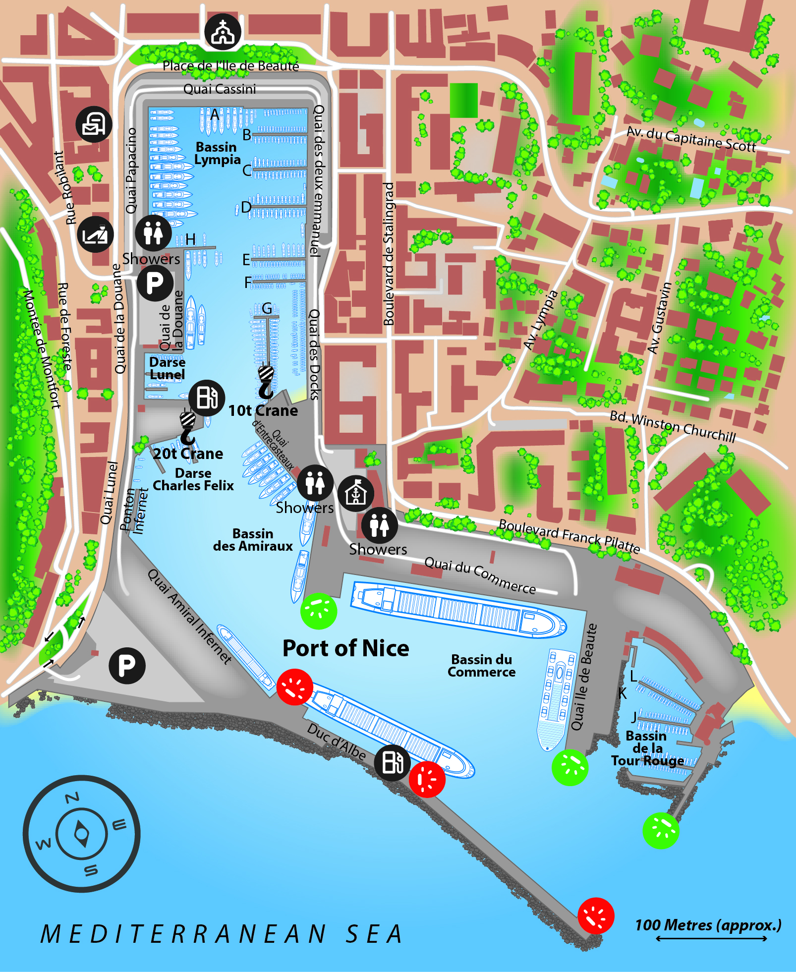 Marina map of Port of Nice in France