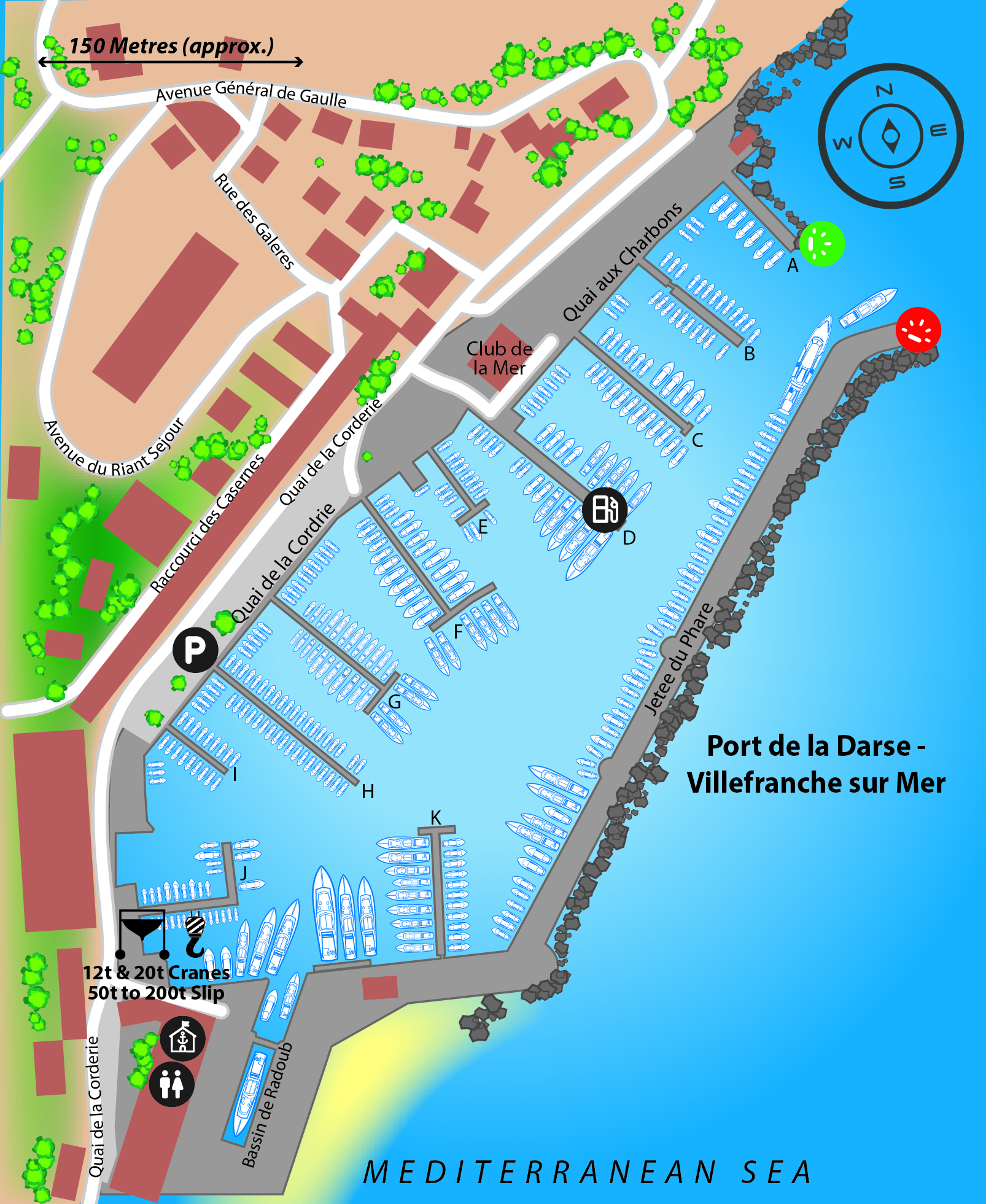 Marina map of Port de la Darse - Villefranche-sur-Mer in France