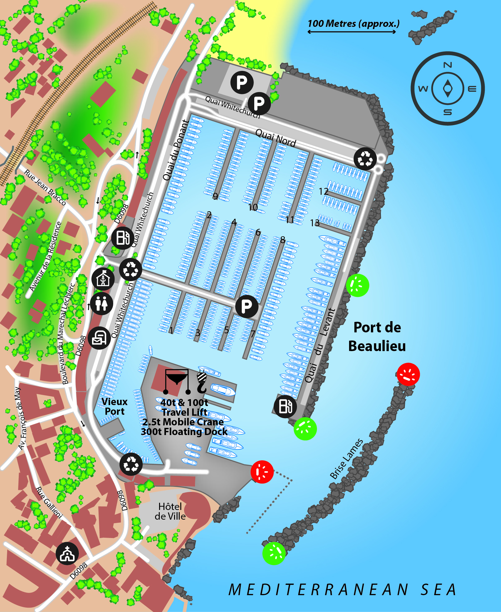 Marina map of Port de Plaisance in France