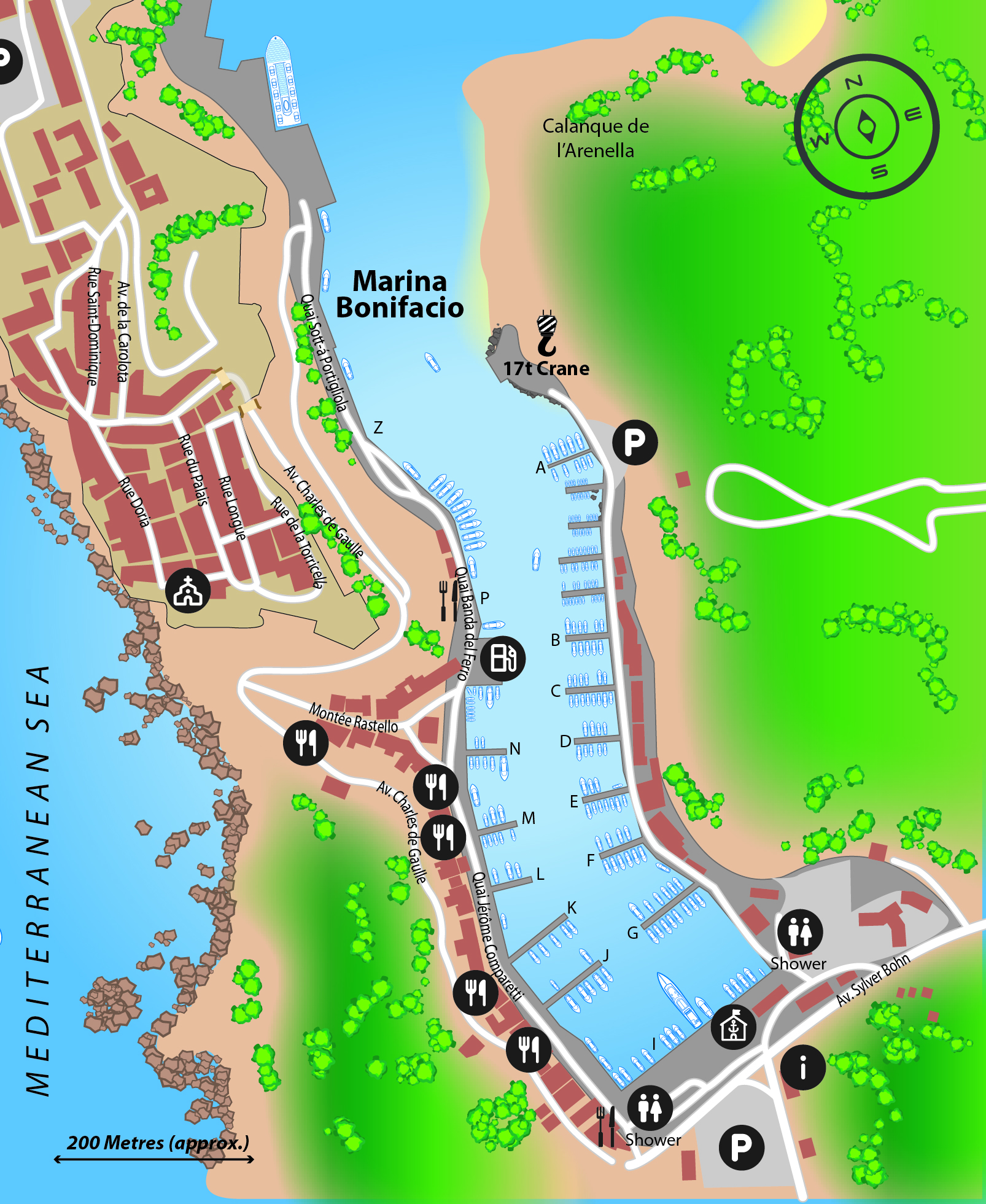 Marina map of Marina Bonifacio in France