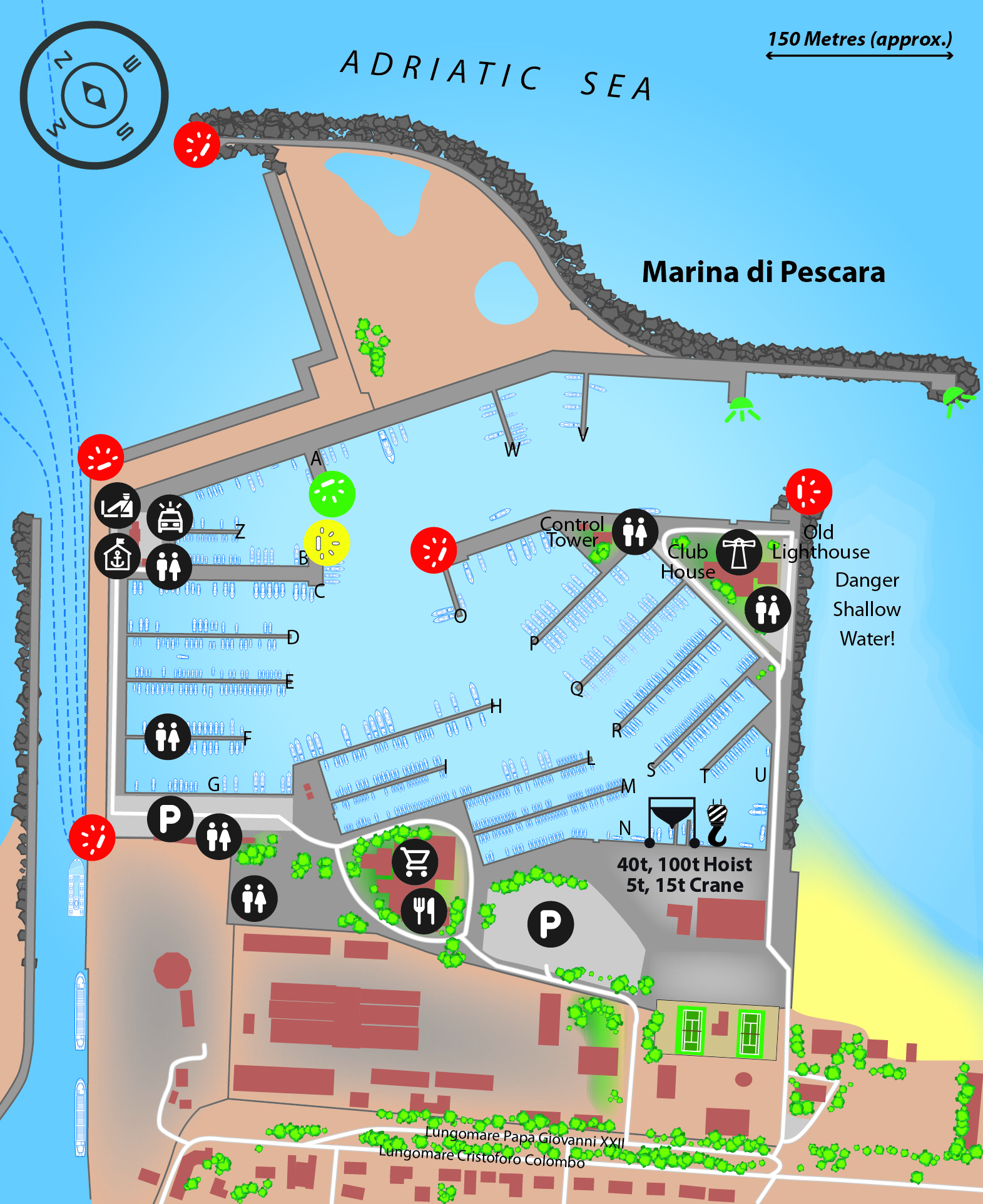 Marina map of Marina di Pescara in Italy