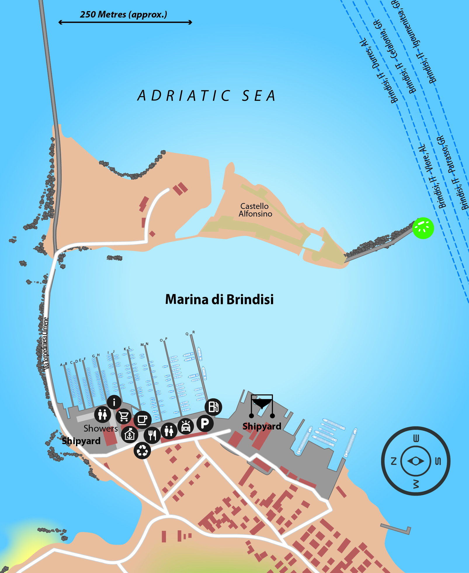 Marina map of Marina di Brindisi in Italy