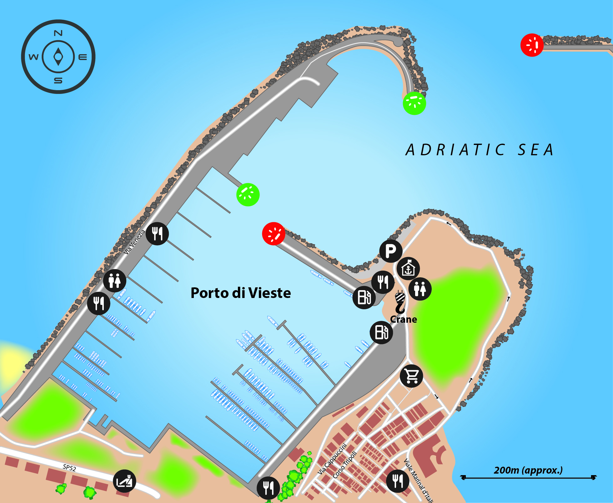 Marina map of Marina di Vieste in Italy