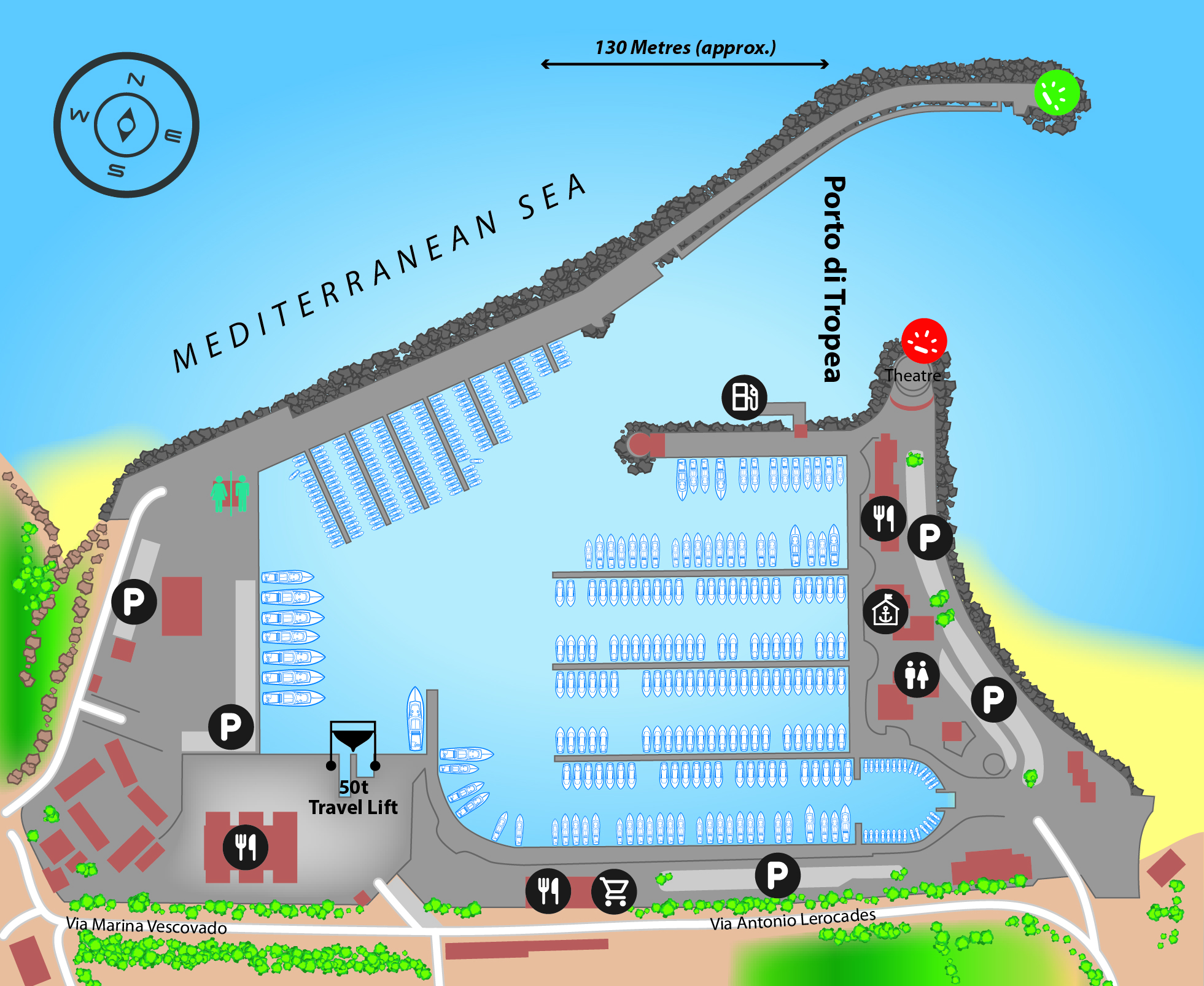 Marina map of Porto di Tropea in Italy