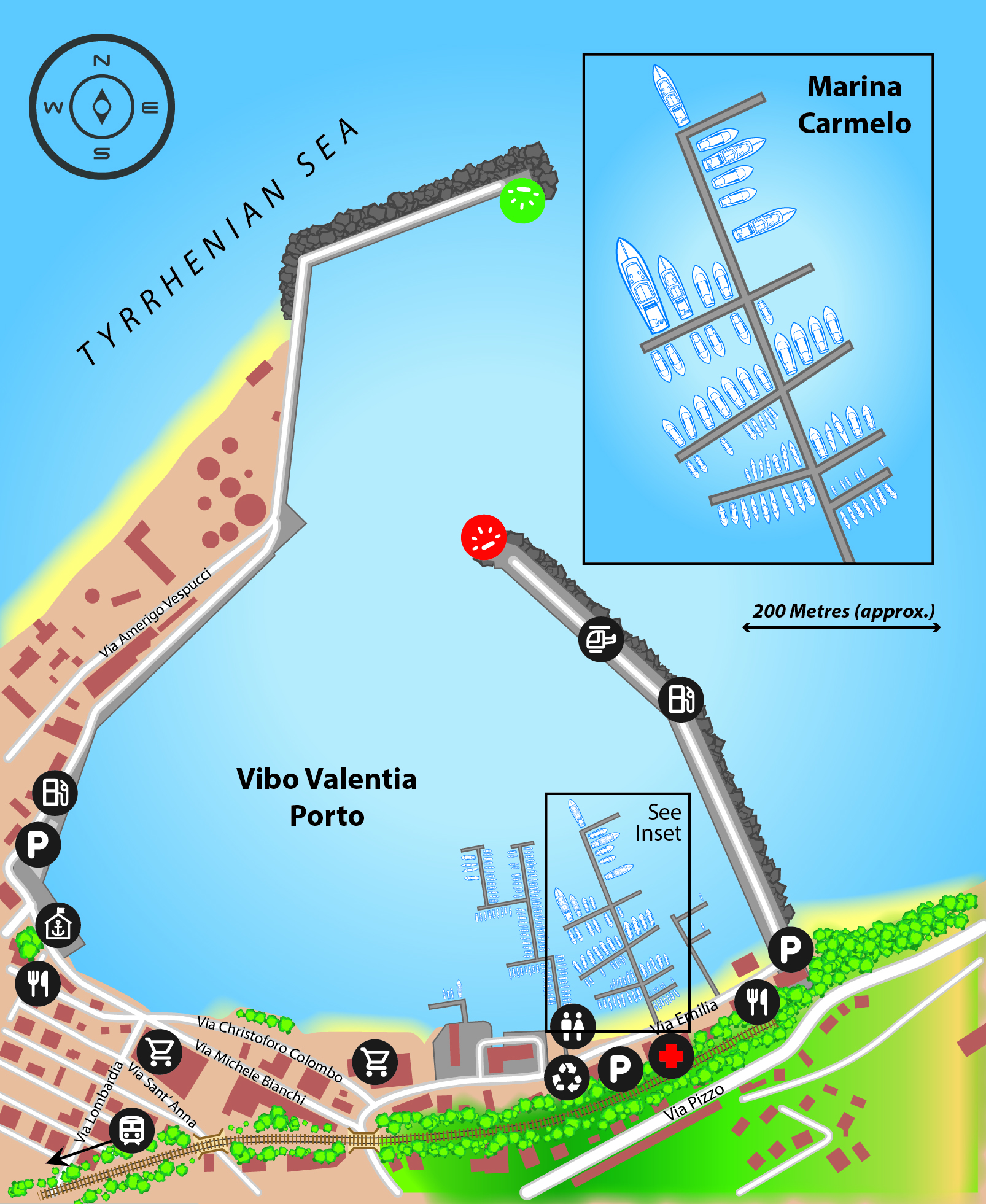 Marina map of Marina Carmelo in Italy
