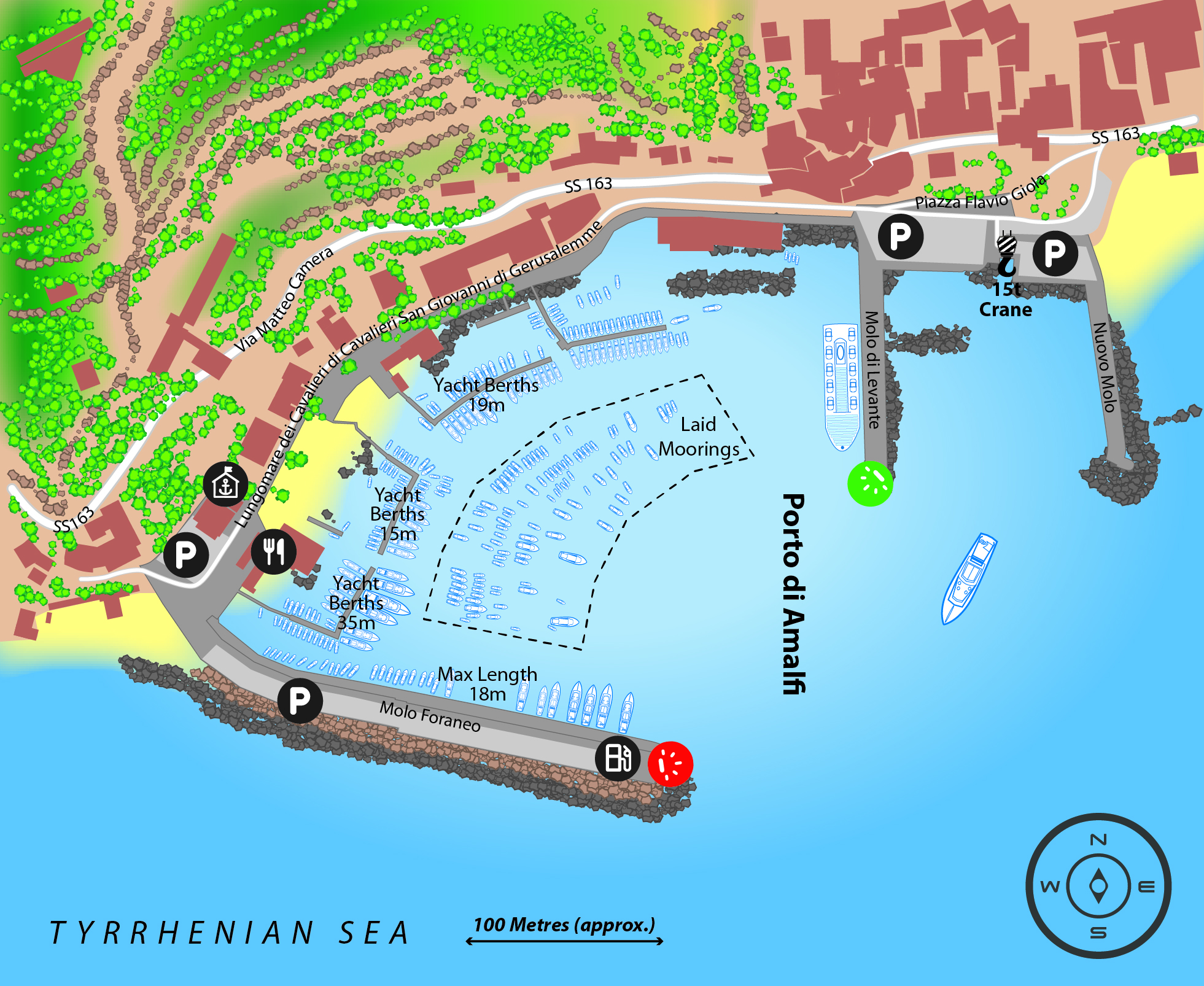 Marina map of Porto di Amalfi in Italy