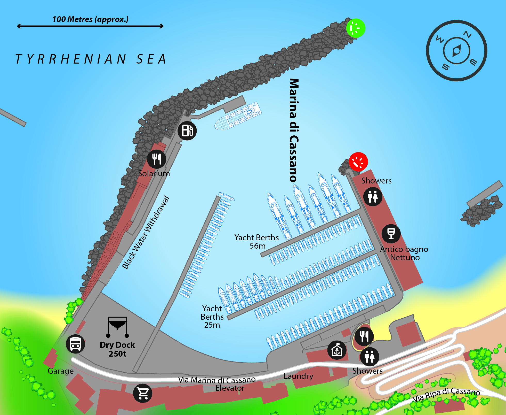 Marina map of Marina Di Cassano in Italy