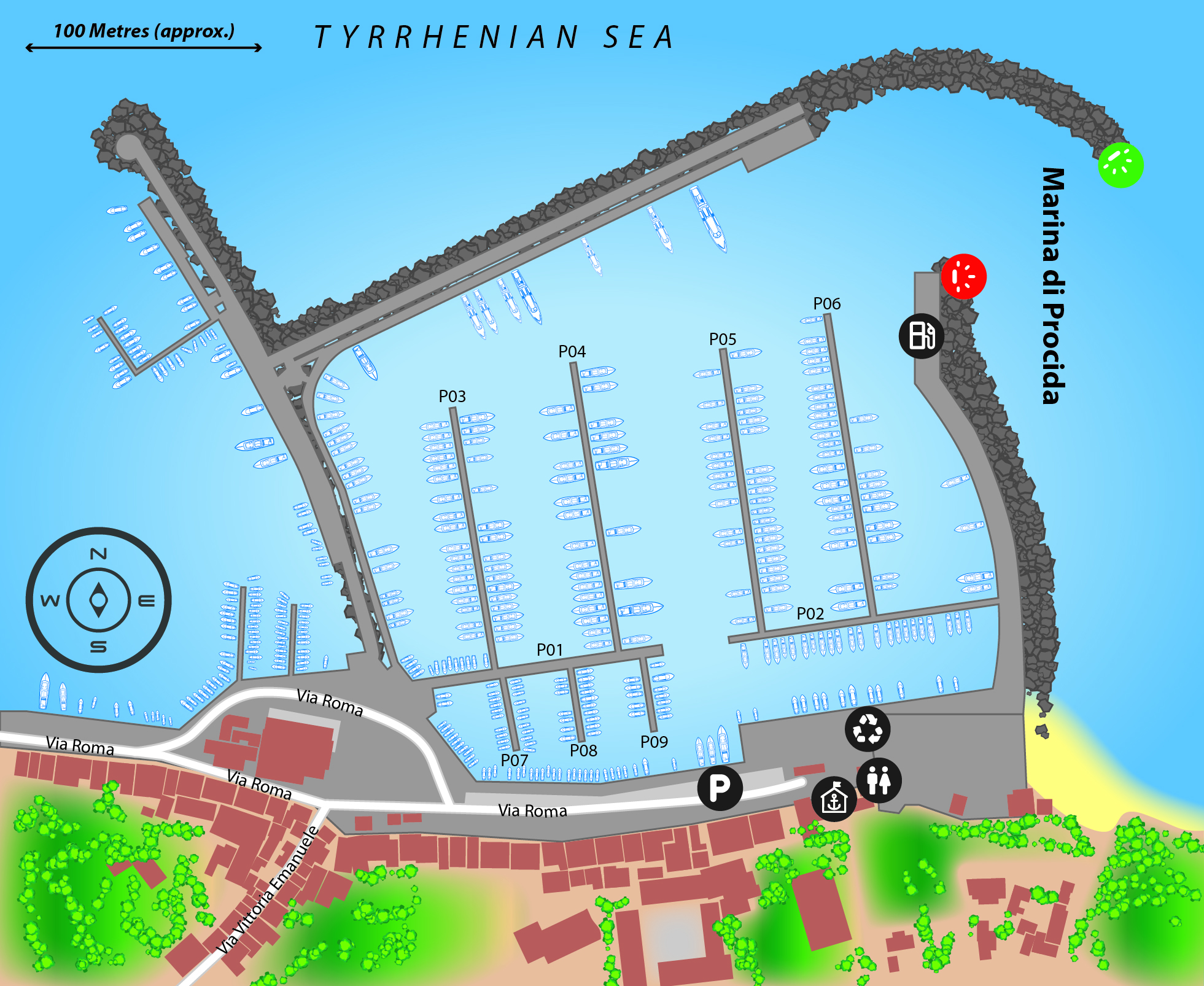 Marina map of Marina di Procida in Italy
