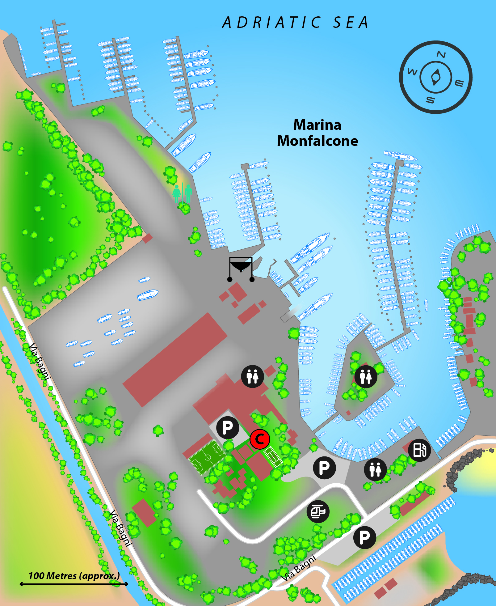 Marina map of Marina Monfalcone in Italy
