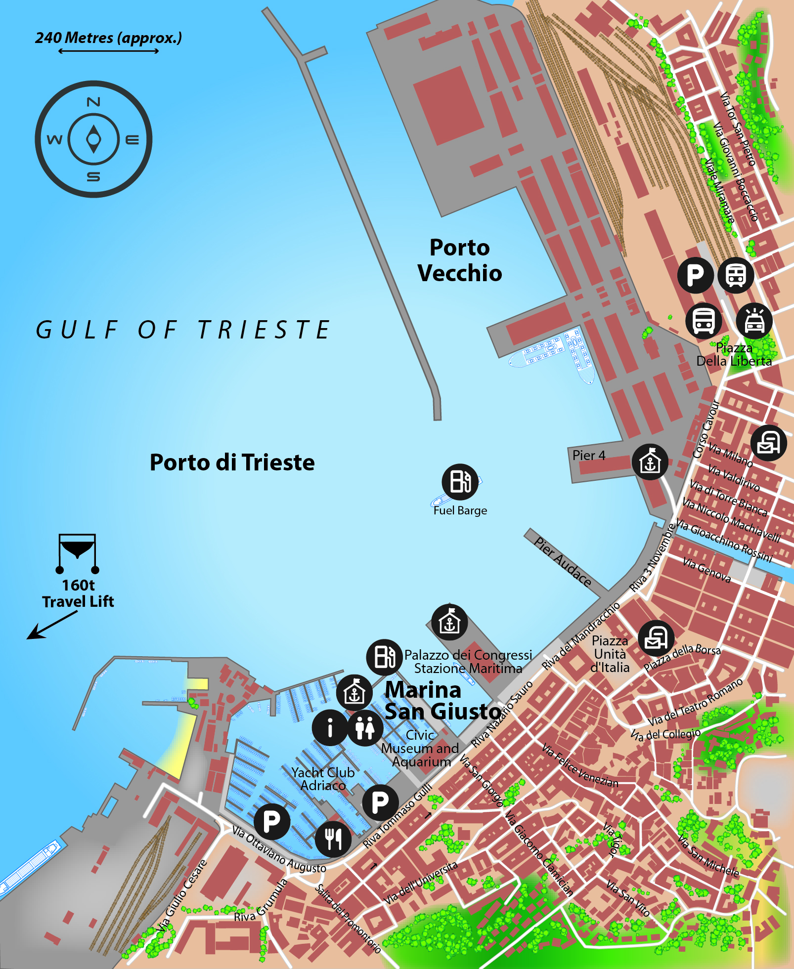 Marina map of Marina San Giusto in Italy