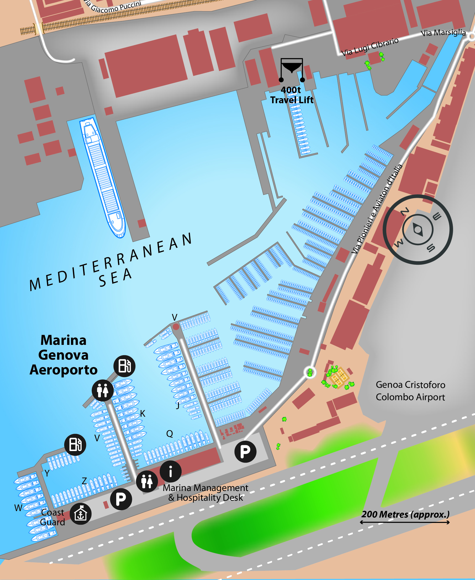 Marina map of Marina Genova in Italy