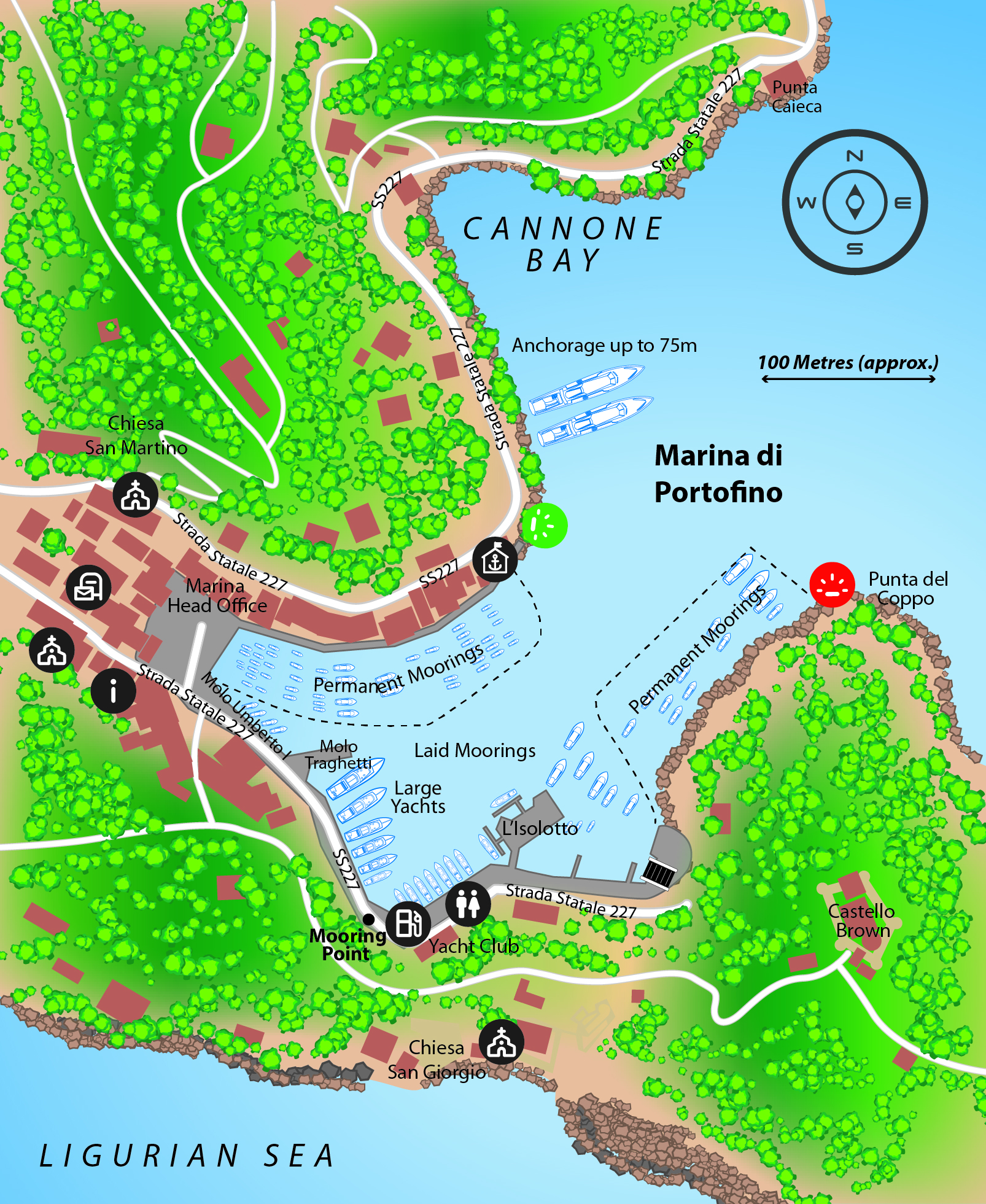 Marina map of Marina di Portofino in Italy