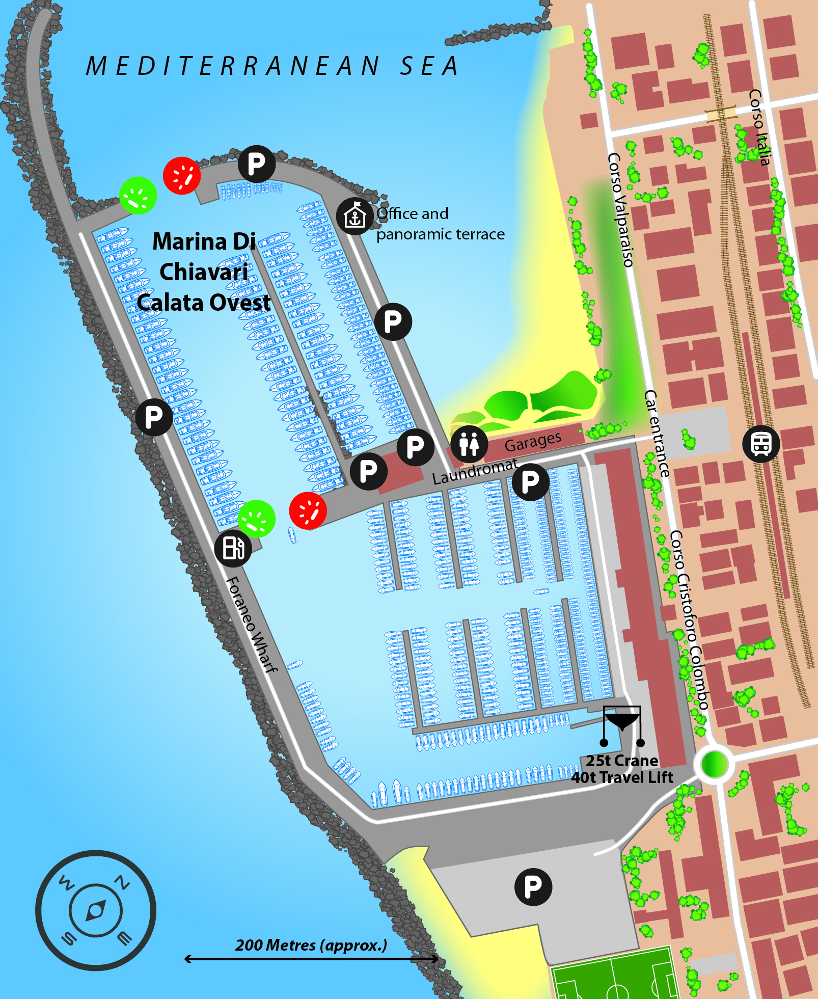 Marina map of Marina Chiavari Calata Ovest in Italy