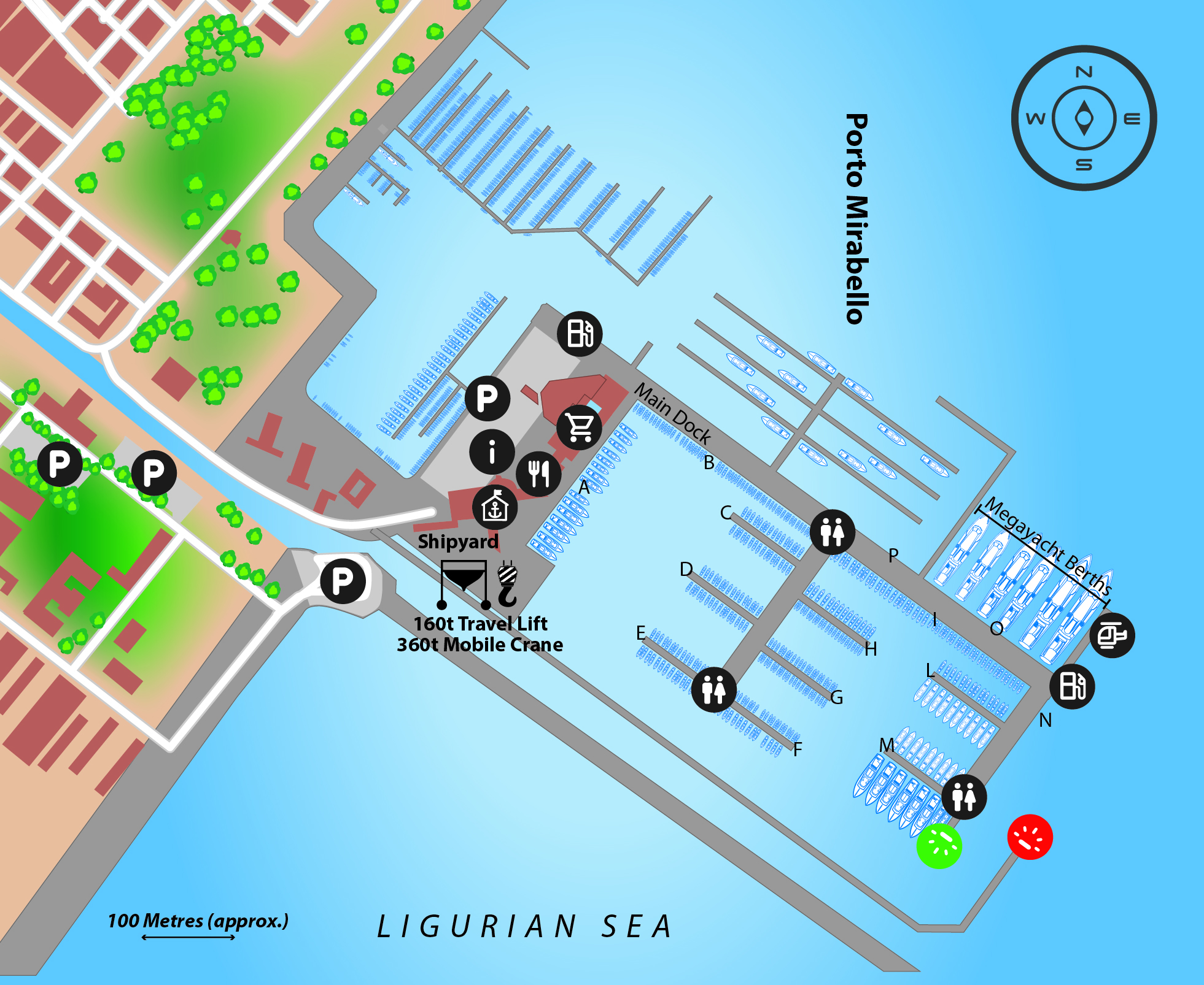 Marina map of D-Marin Porto Mirabello in Italy