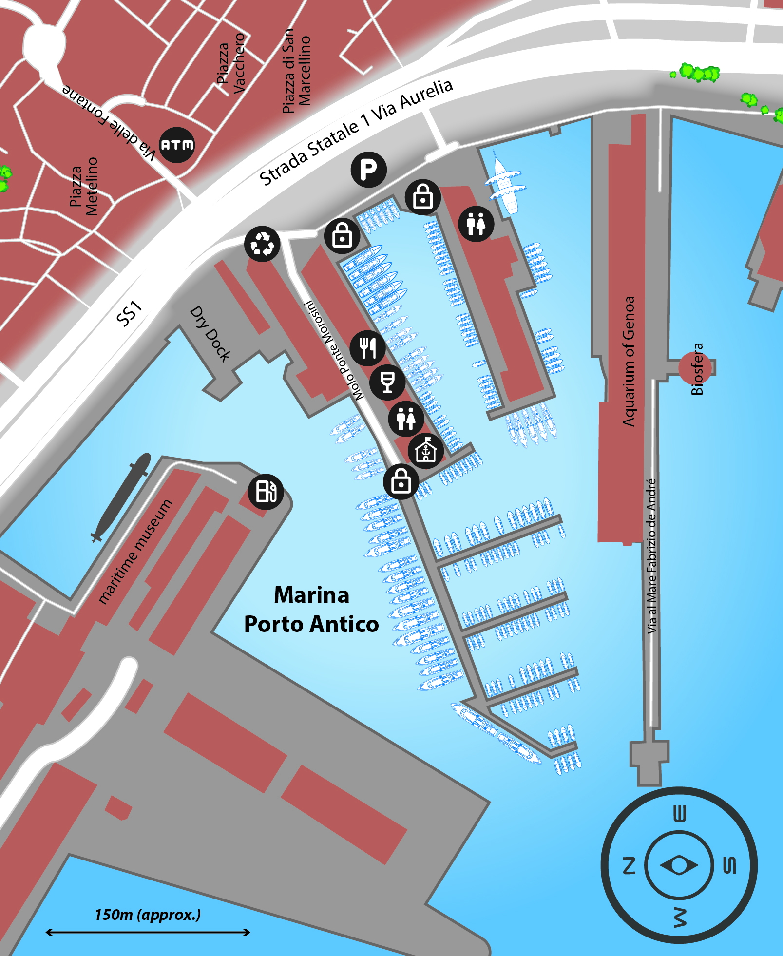 Marina map of Marina Porto Antico in Italy