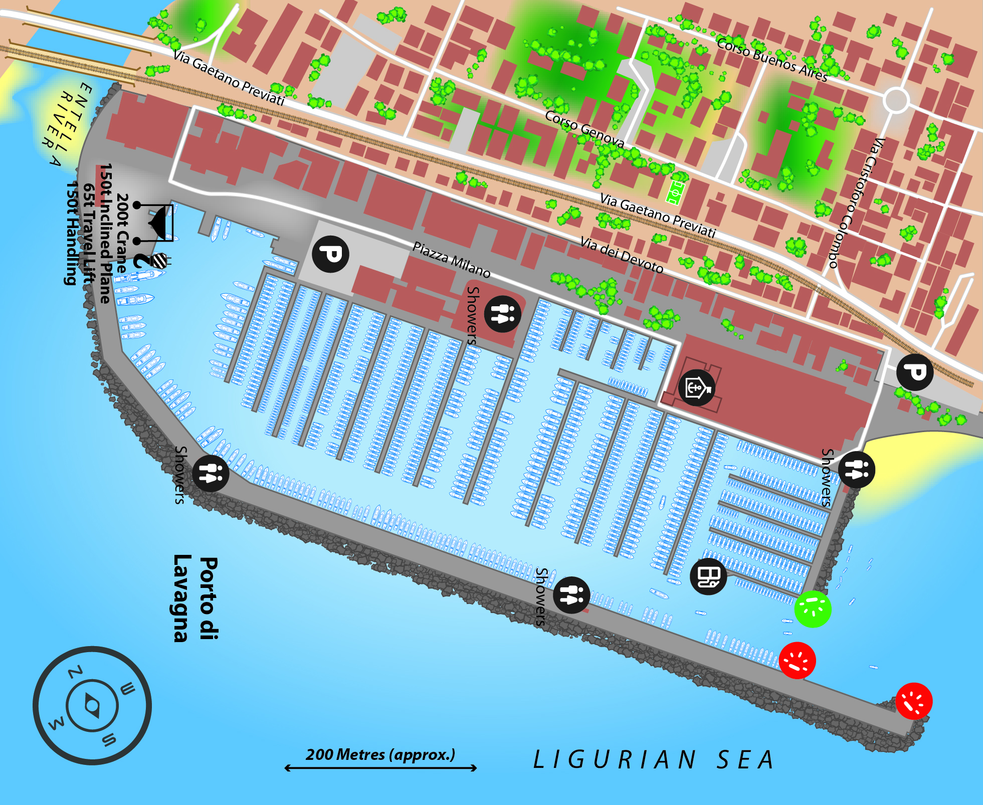 Marina map of Porto di Lavagna in Italy