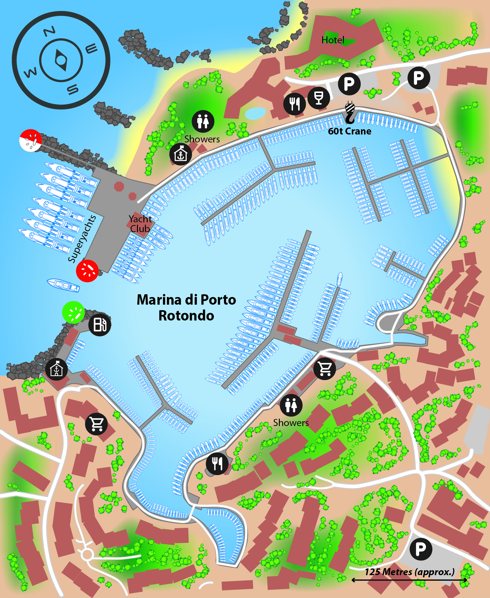 Marina map of Marina di Porto Rotondo in Italy