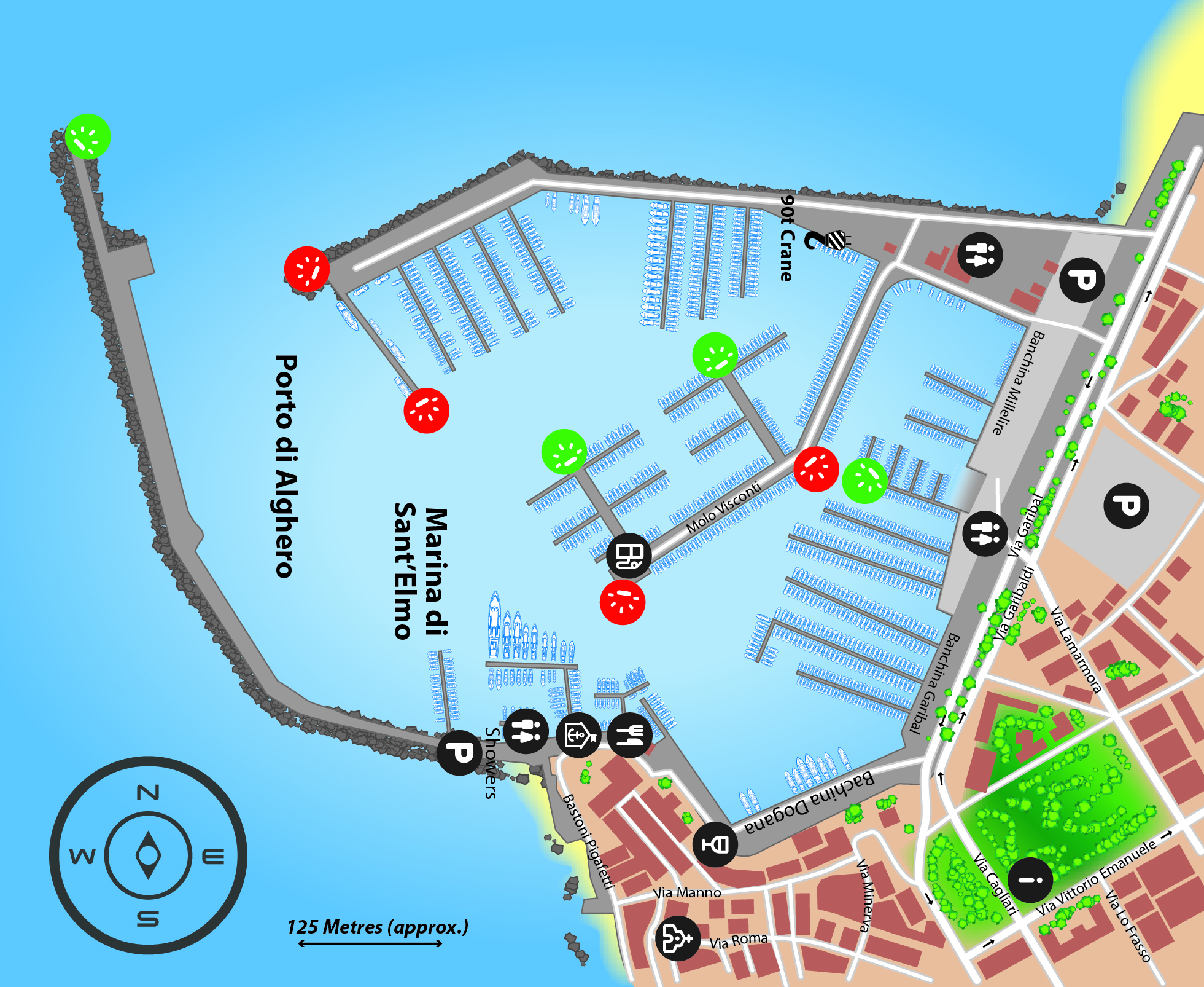 Marina map of Porto di Alghero in Italy
