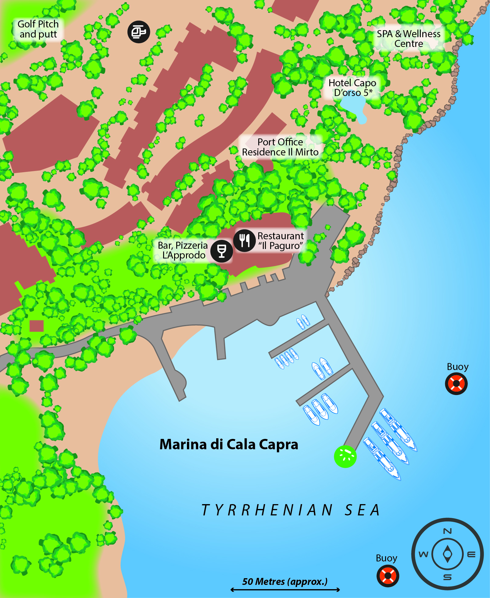 Marina map of Marina di Cala Capra in Italy