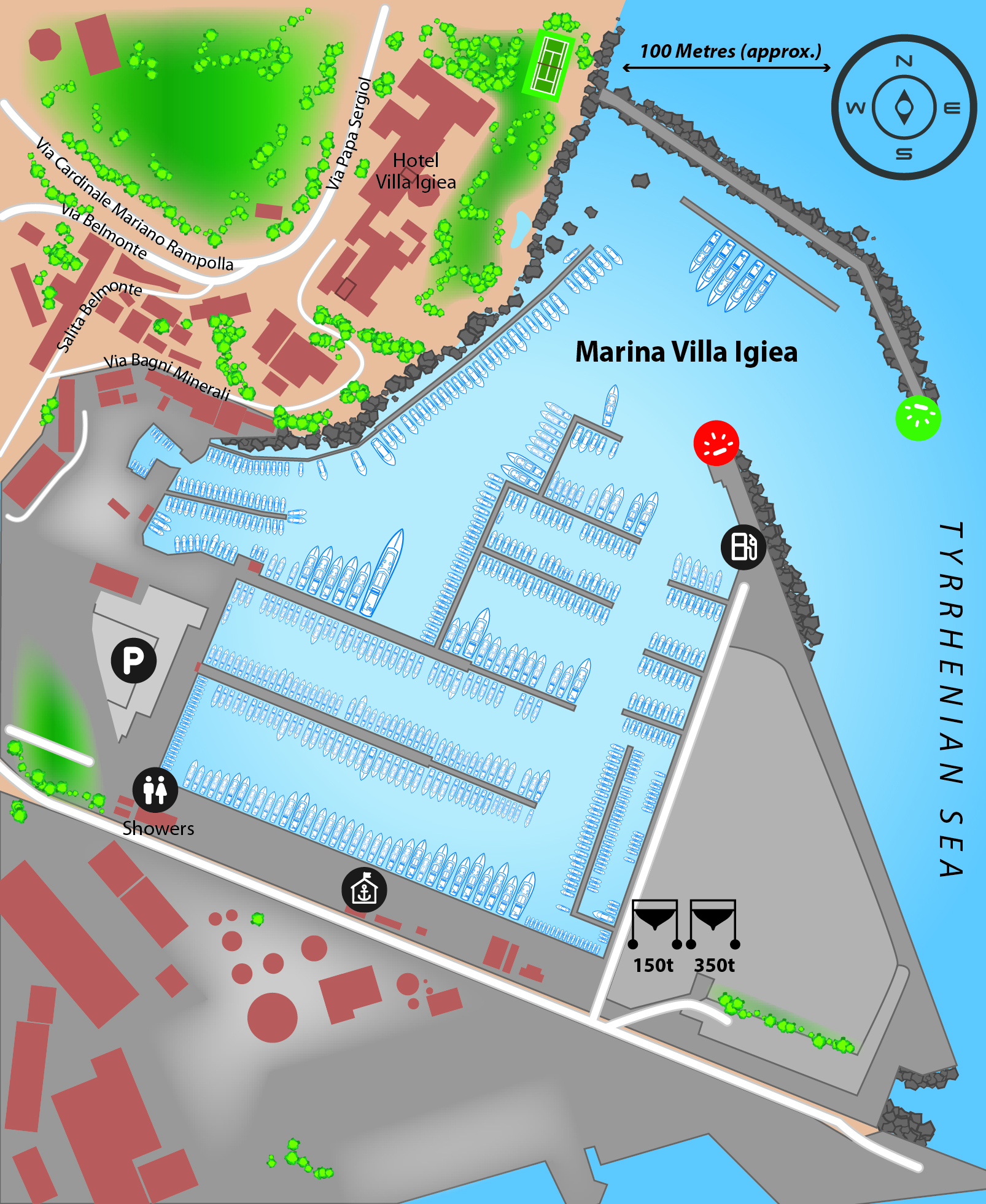 Marina map of Marina Villa Igiea in Italy