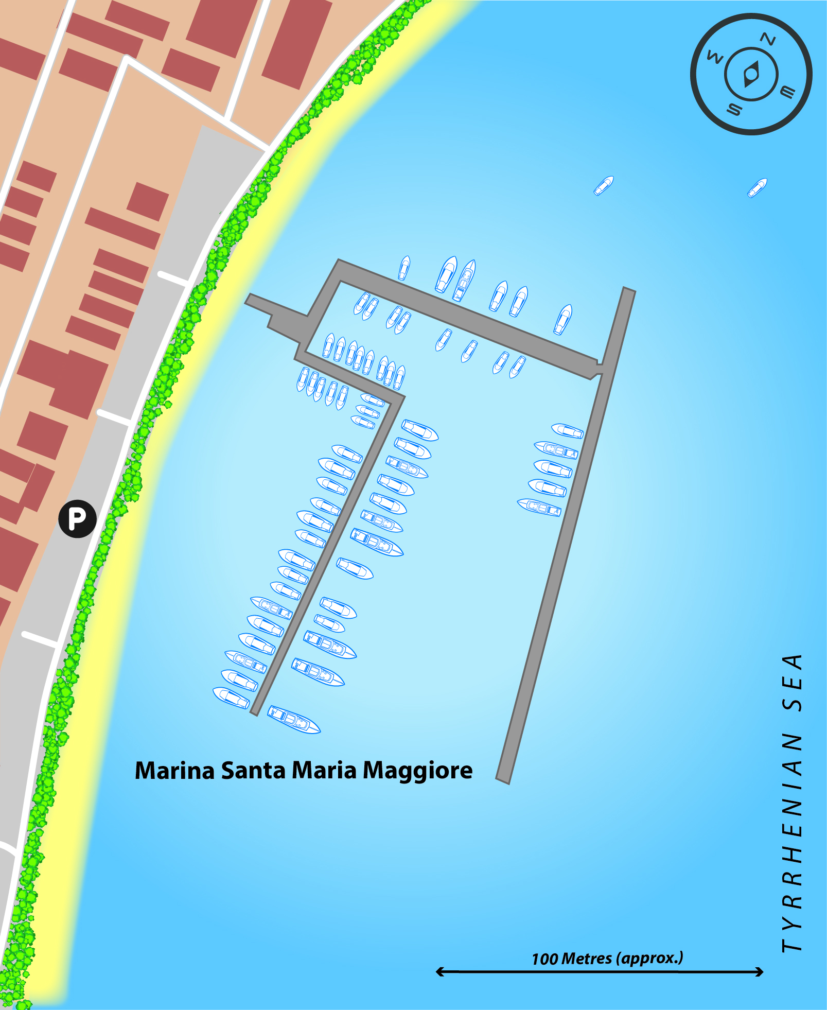 Marina map of Marina Santa Maria Maggiore in Italy