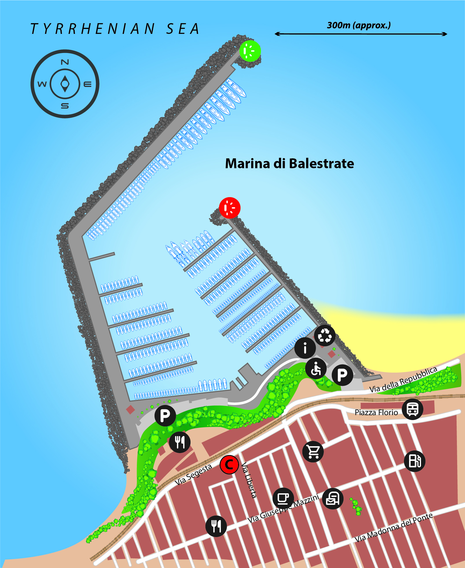 Marina map of Marina di Balestrate in Italy
