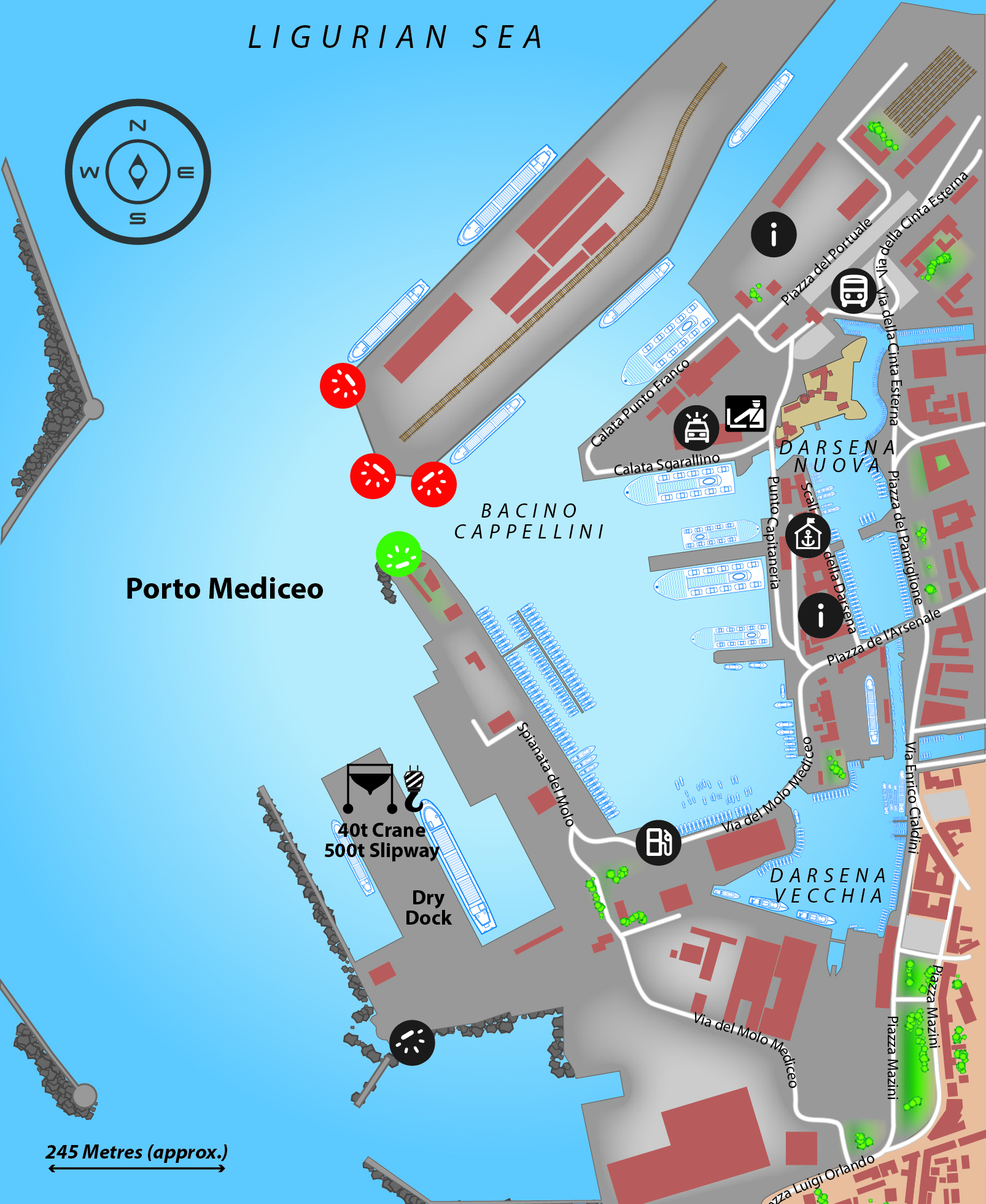 Marina map of D-Marin Marina Livorno in Italy