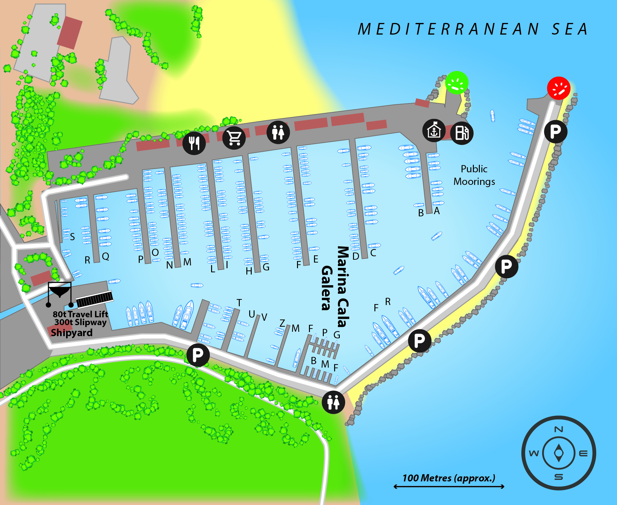 Marina map of Marina Cala Galera in Italy