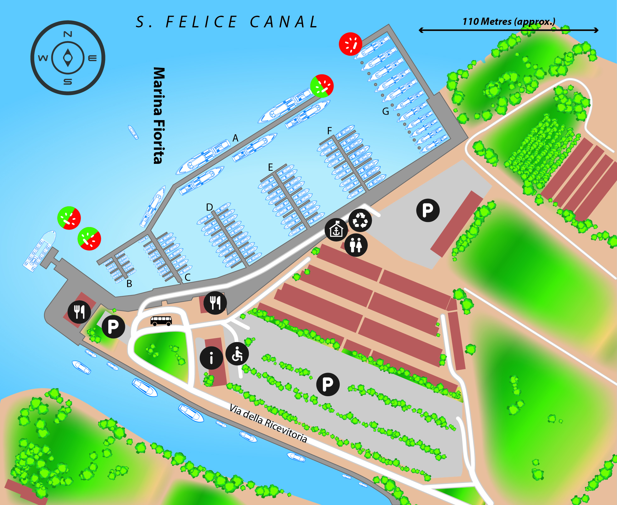 Marina map of Marina Fiorita in Italy