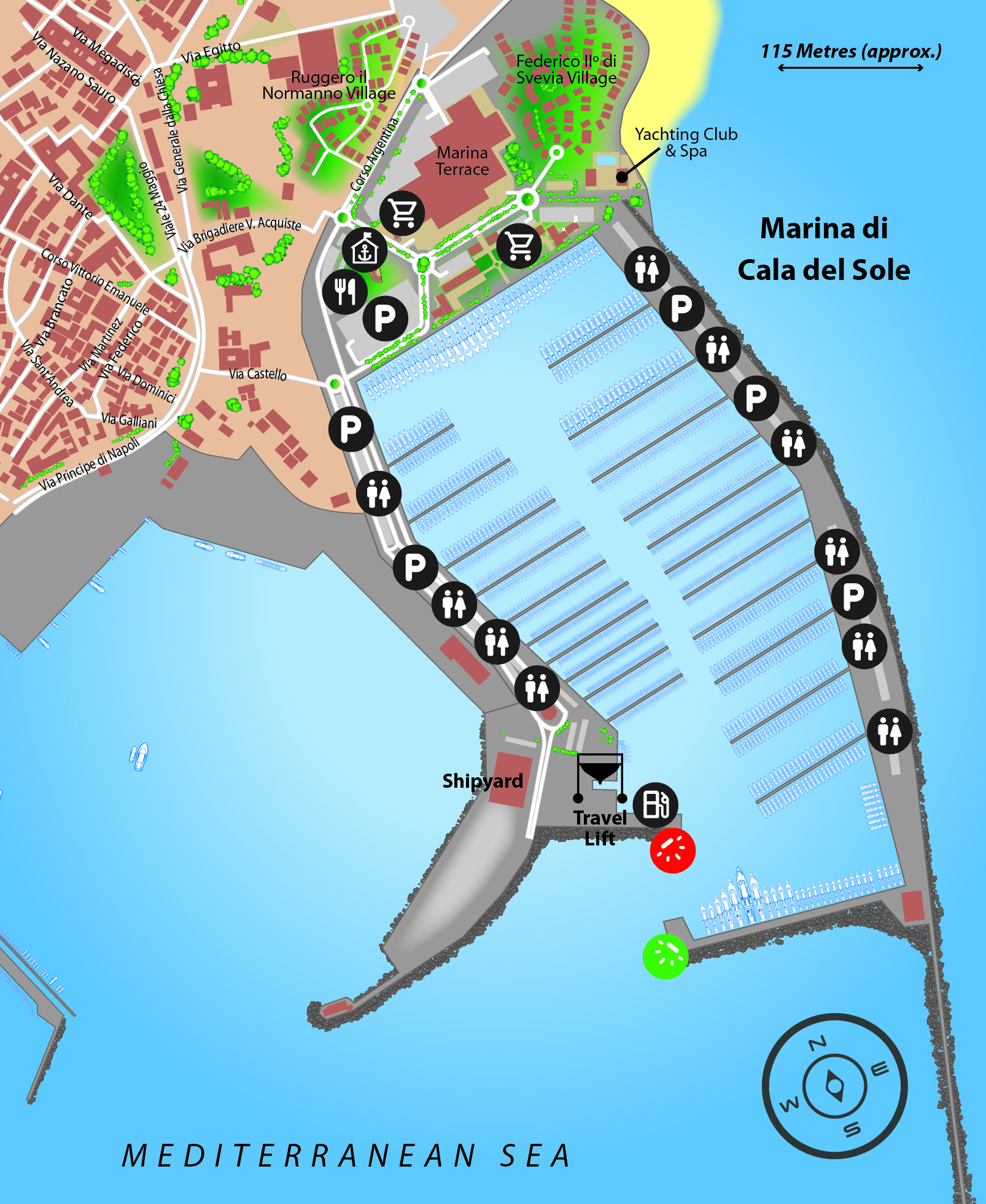 Marina map of Marina di Cala del Sole in Italy