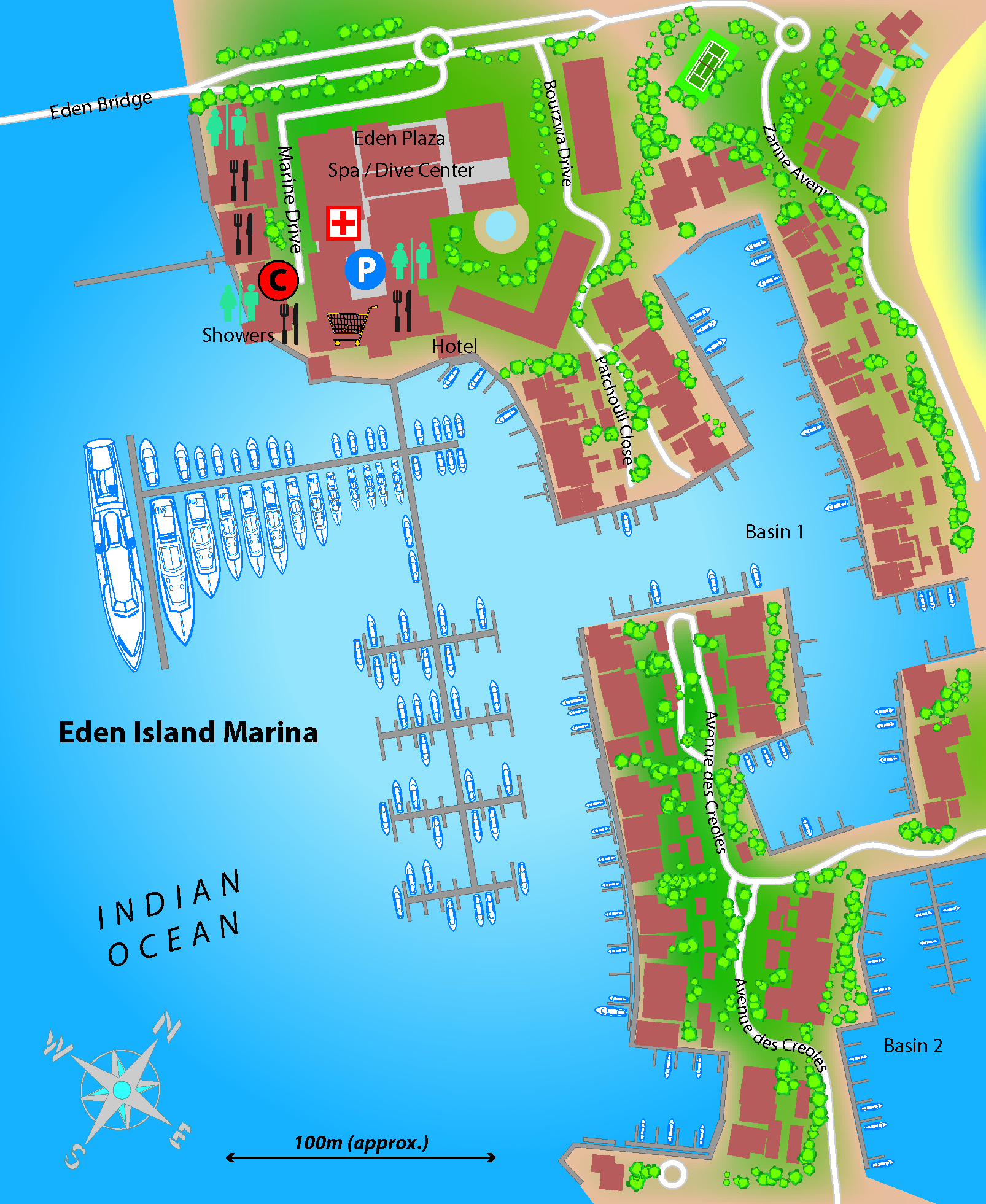 Marina map of Eden Island Marina