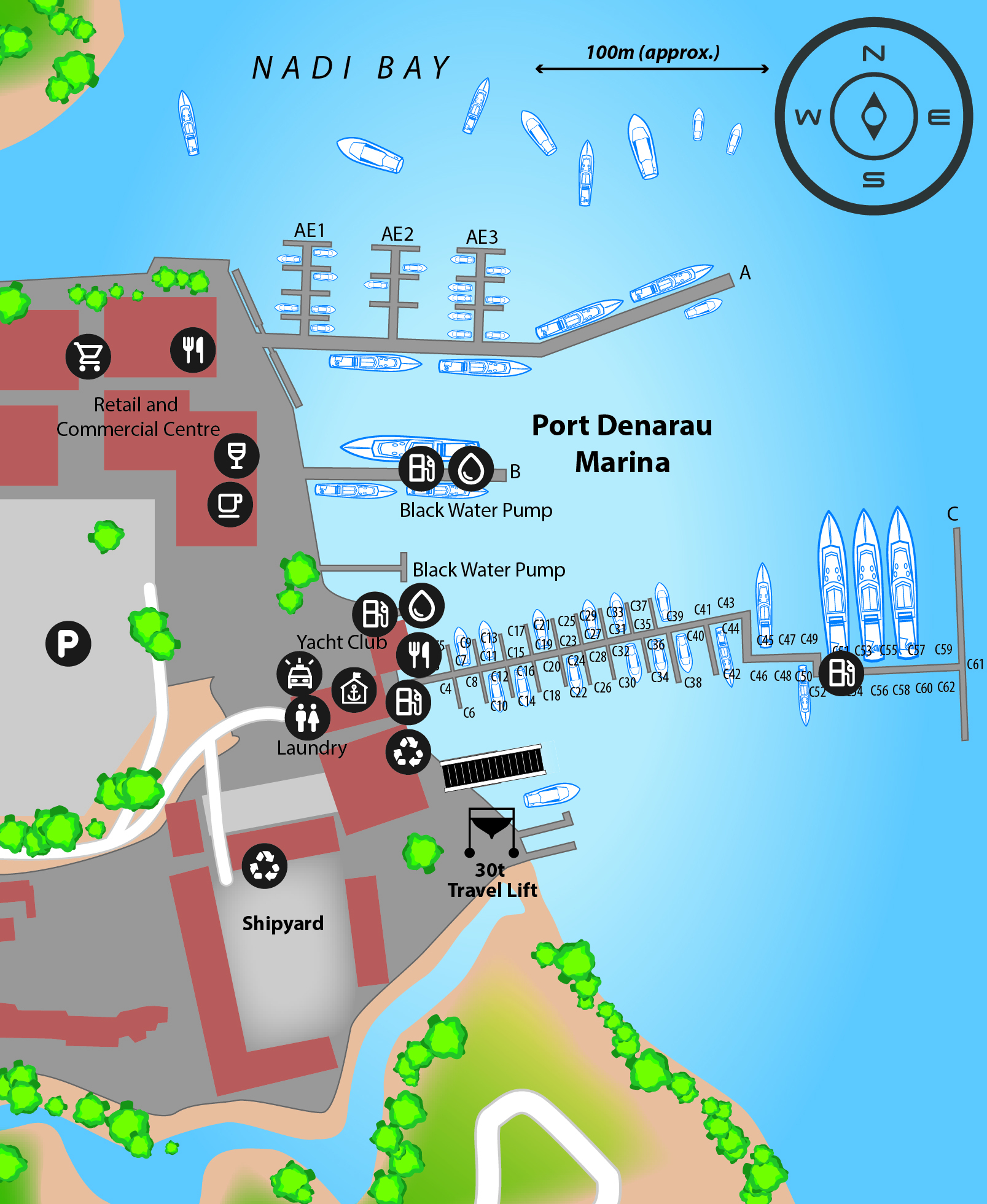 Marina Map of Port Denarau | Berths & Facilities