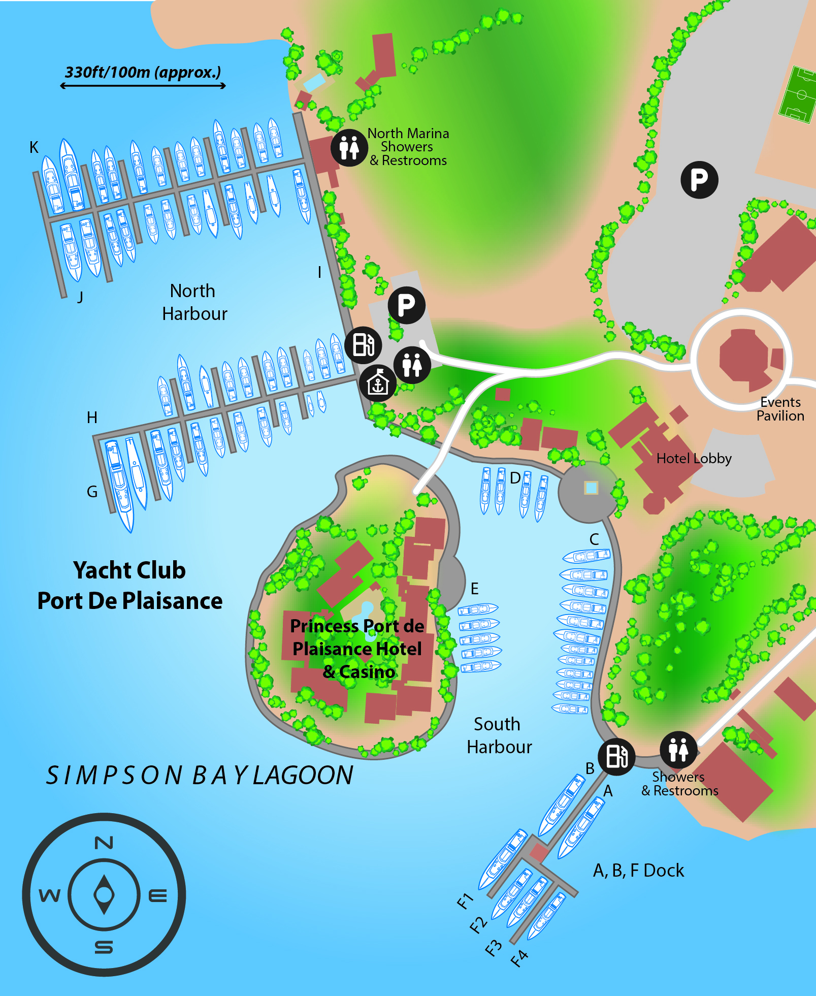 Marina map of Yacht Club Port de Plaisance in Sint Maarten