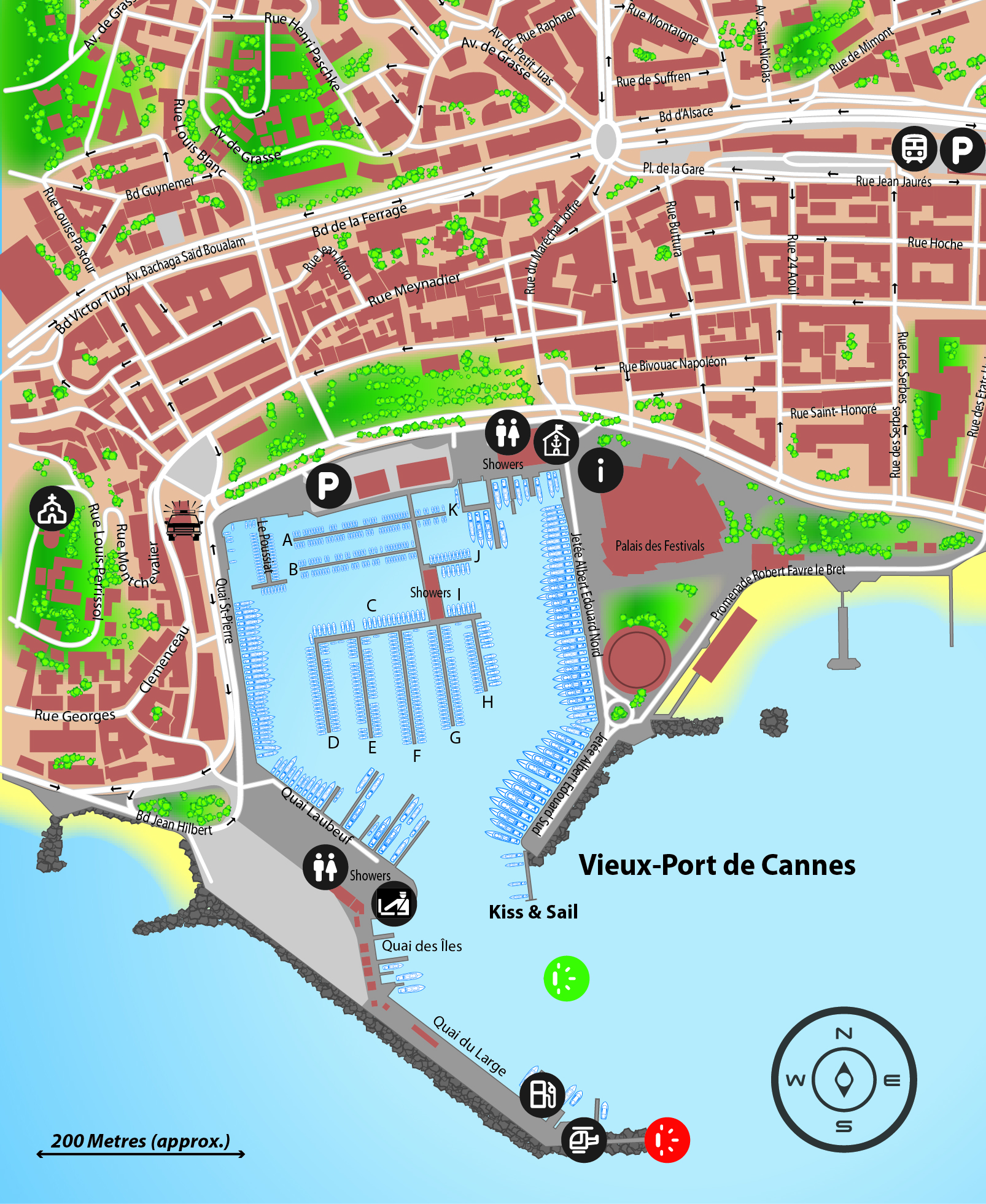 Marina map of IGY Vieux-Port de Cannes in France