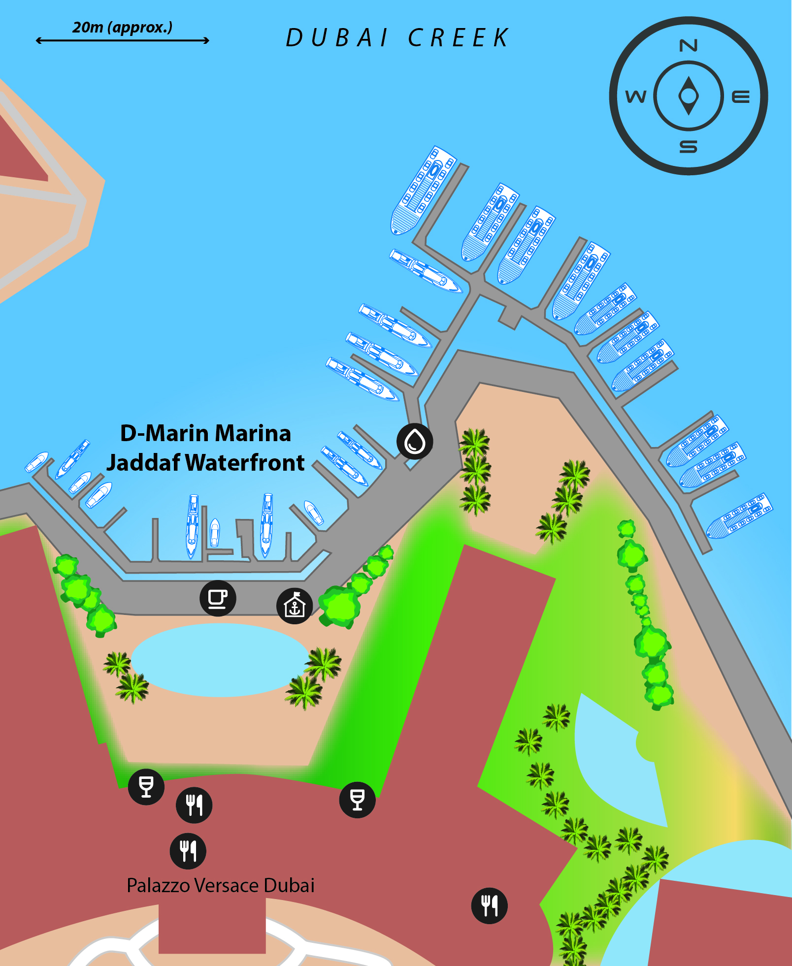 Overhead shot of D-Marin Jaddaf Waterfront