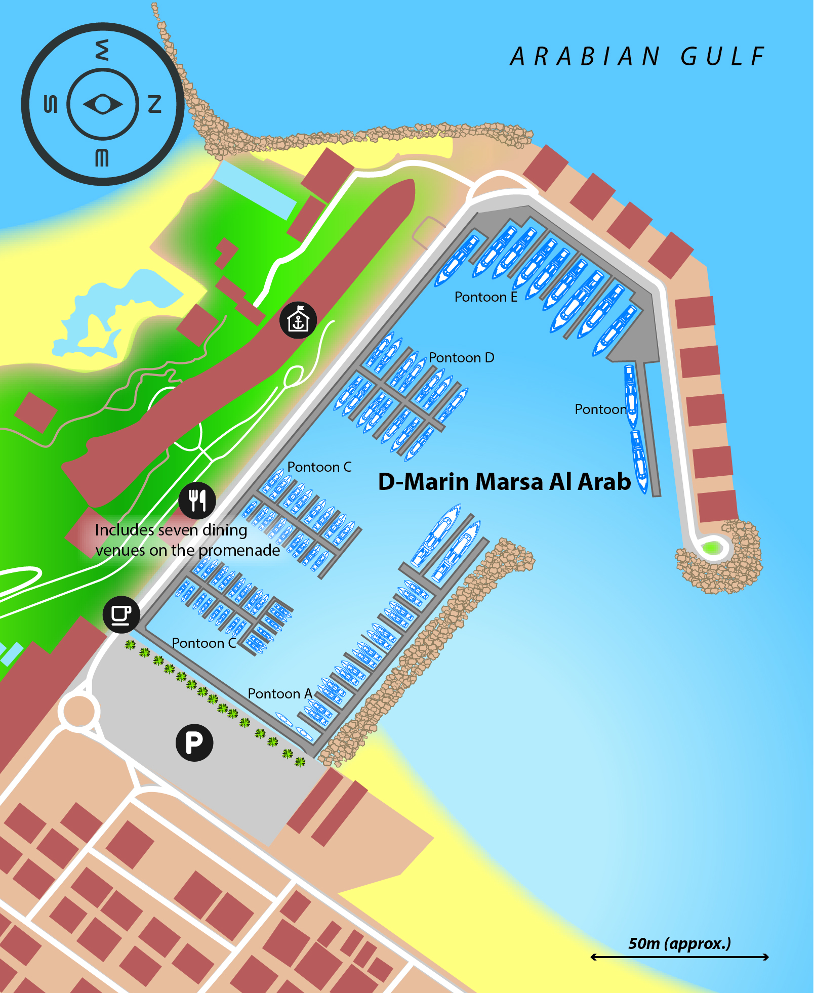 Overhead shot of D-Marin Marsa Al Arab