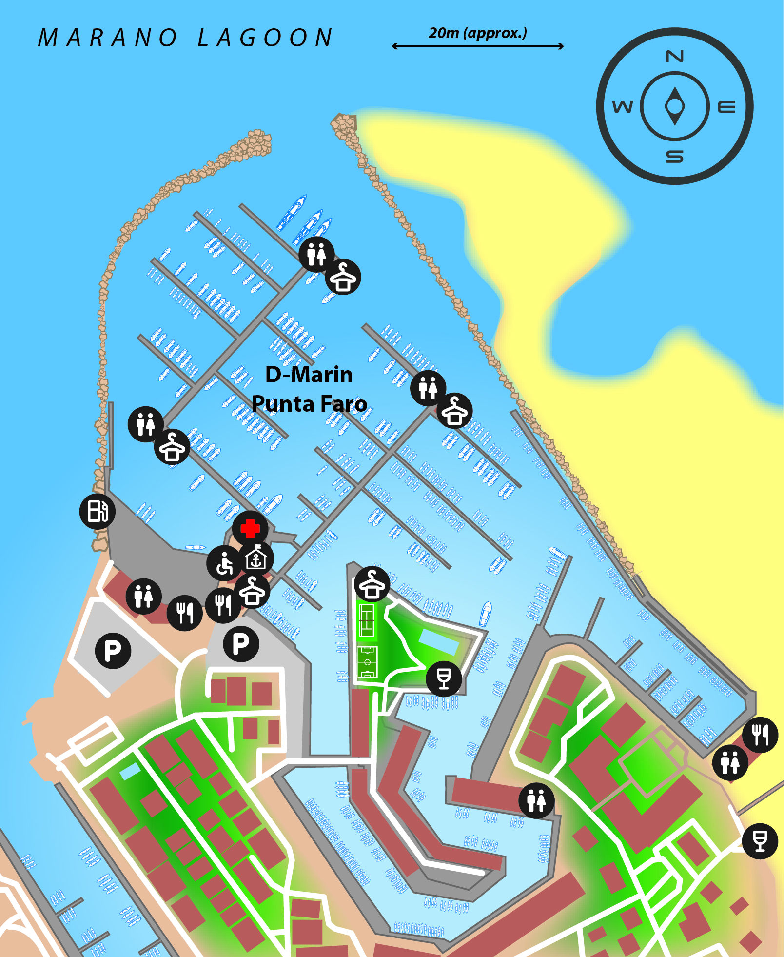 Overhead shot of D-Marin Marina Punta Faro