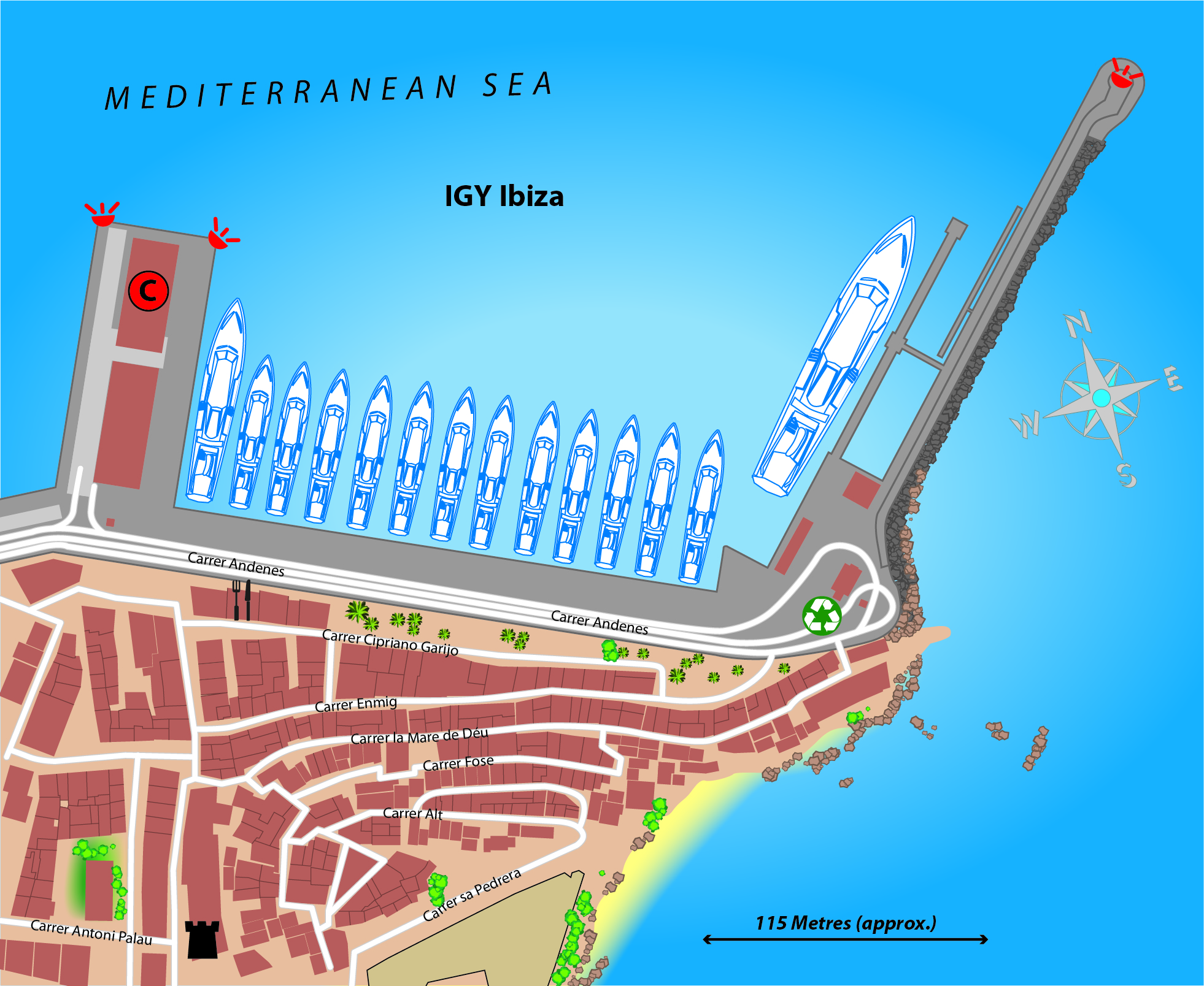 Overhead shot of IGY Ibiza Marina