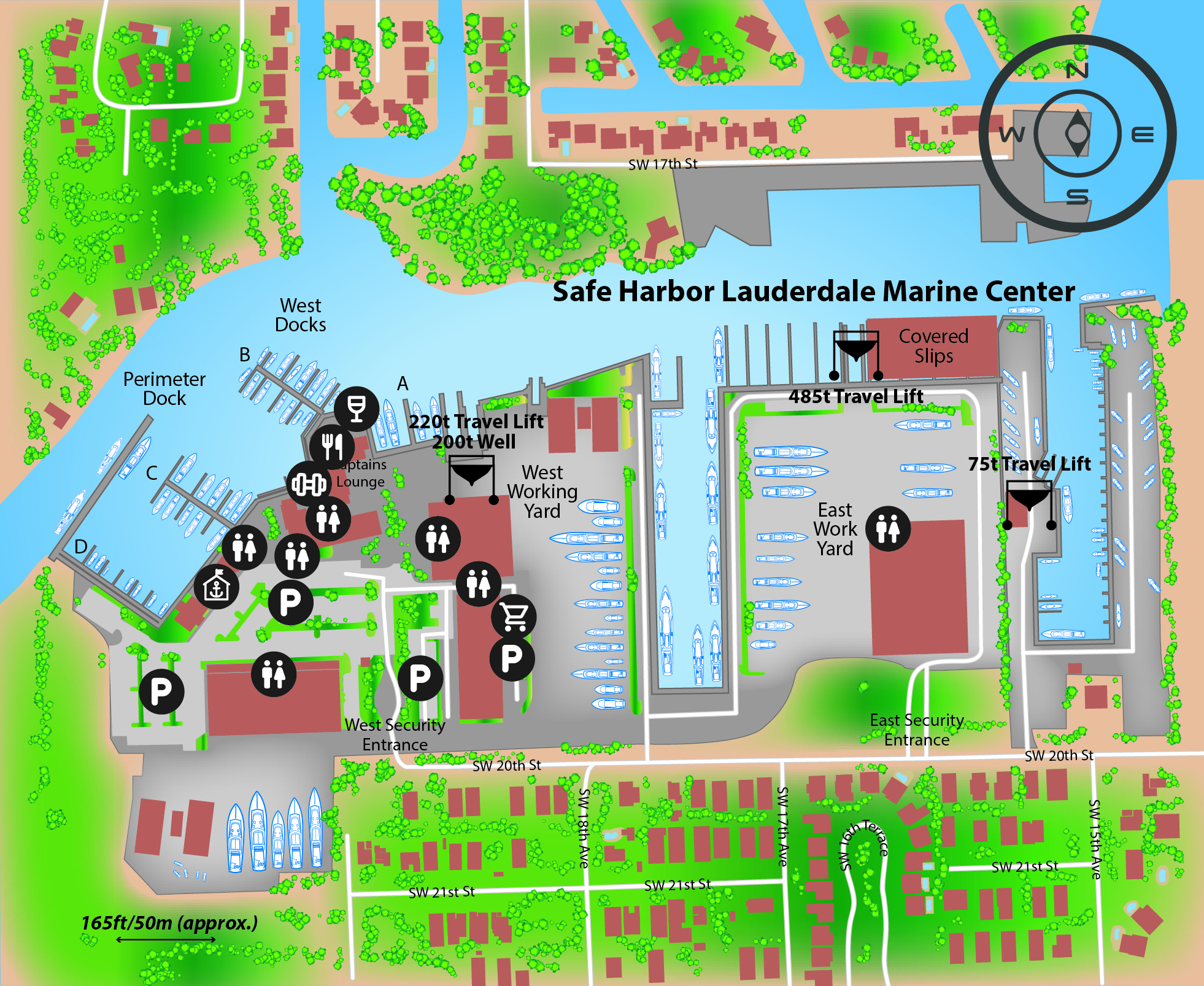 Marina map of Safe Harbor Lauderdale Marine Center in Florida
