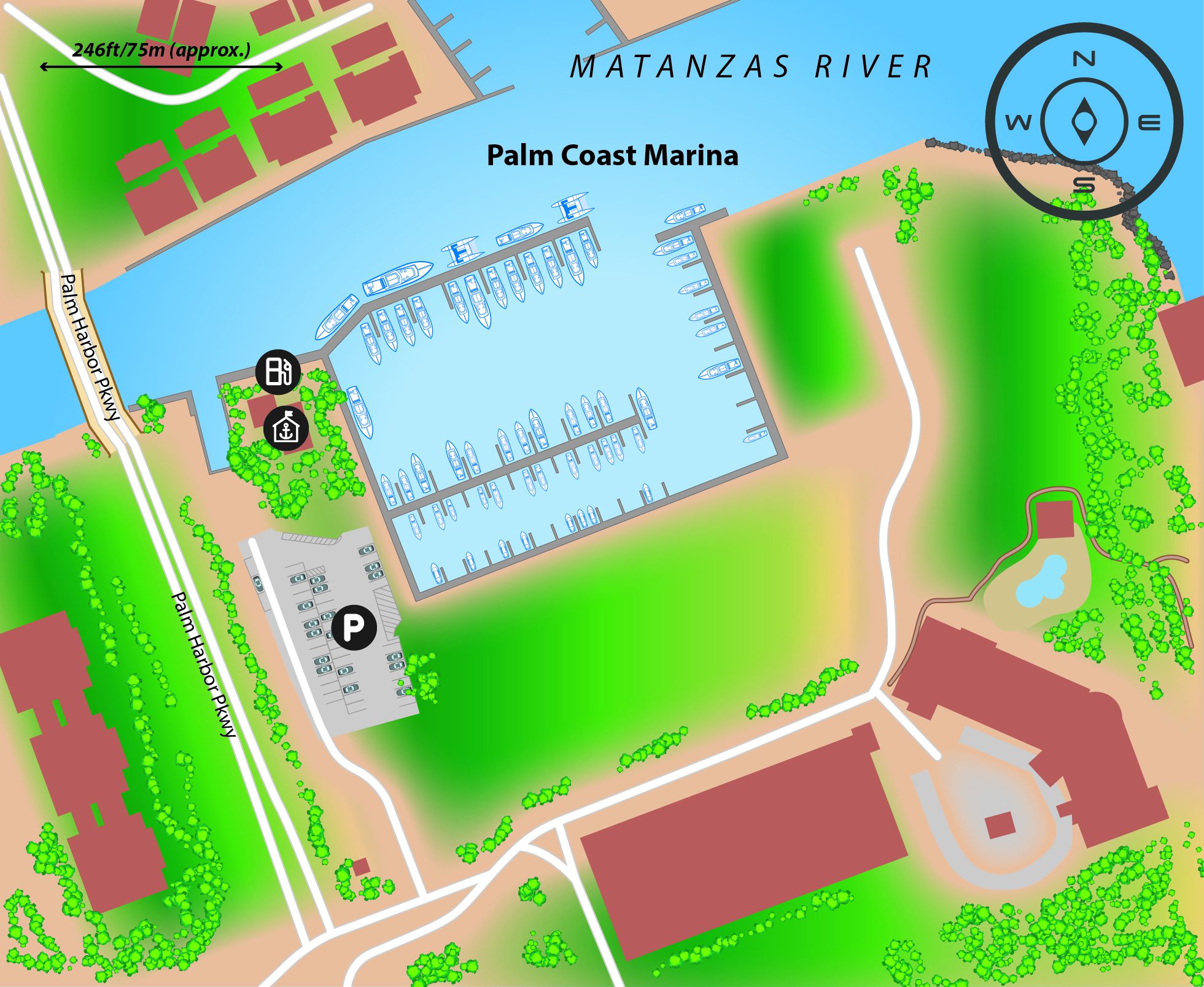 Marina map of Palm Coast Marina in Florida
