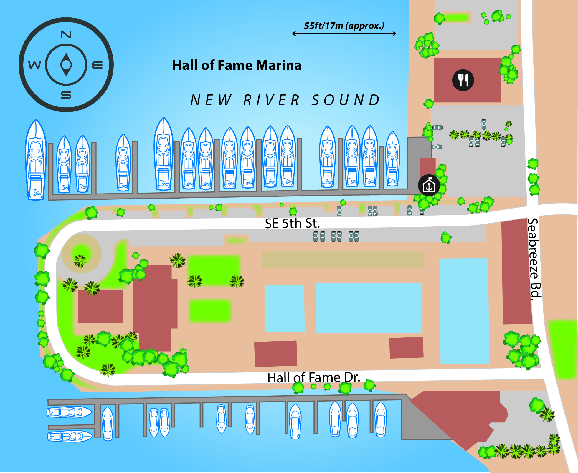 Marina map of Hall of Fame Marina in Florida
