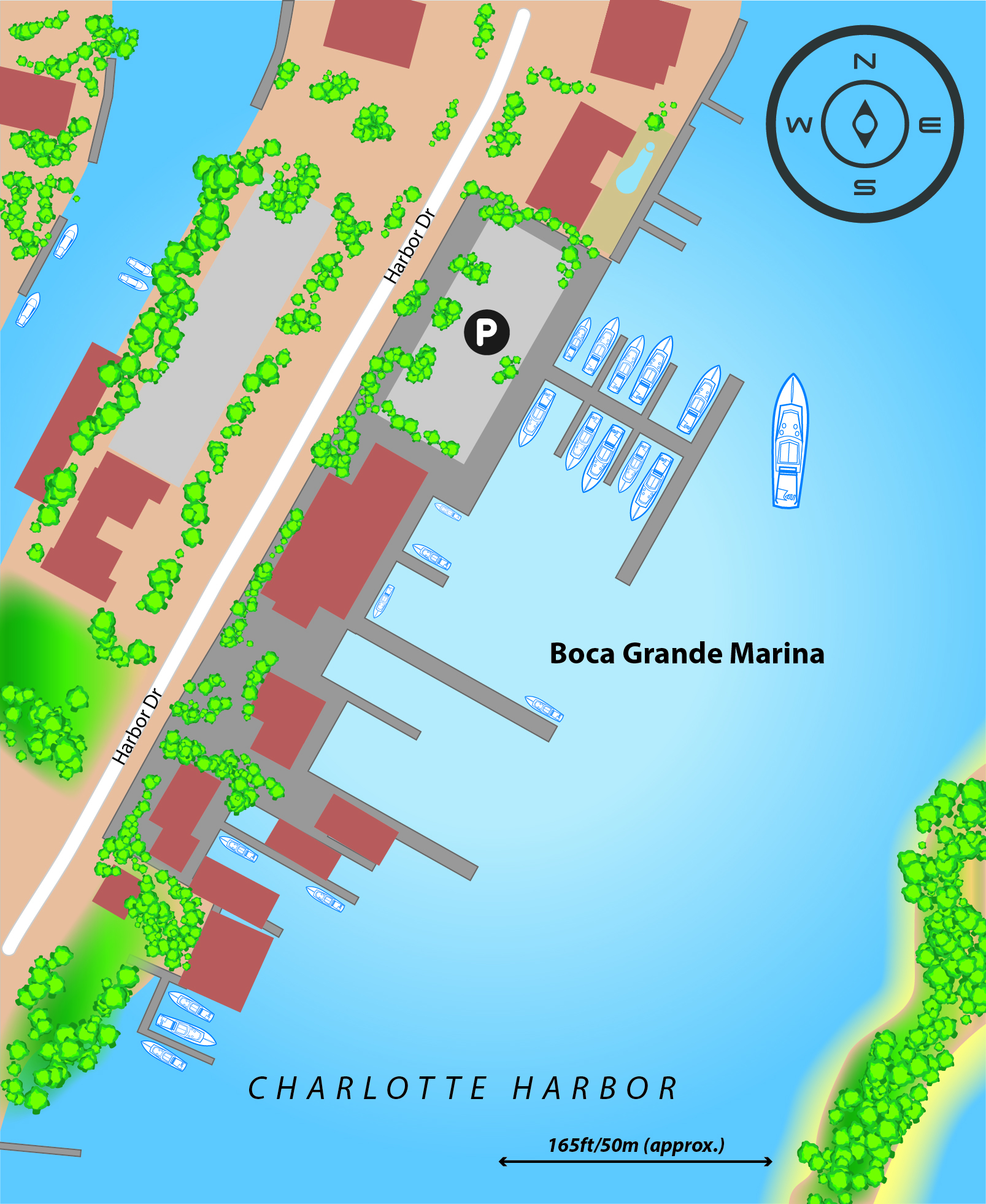 Marina map of Boca Grande Marina in Florida