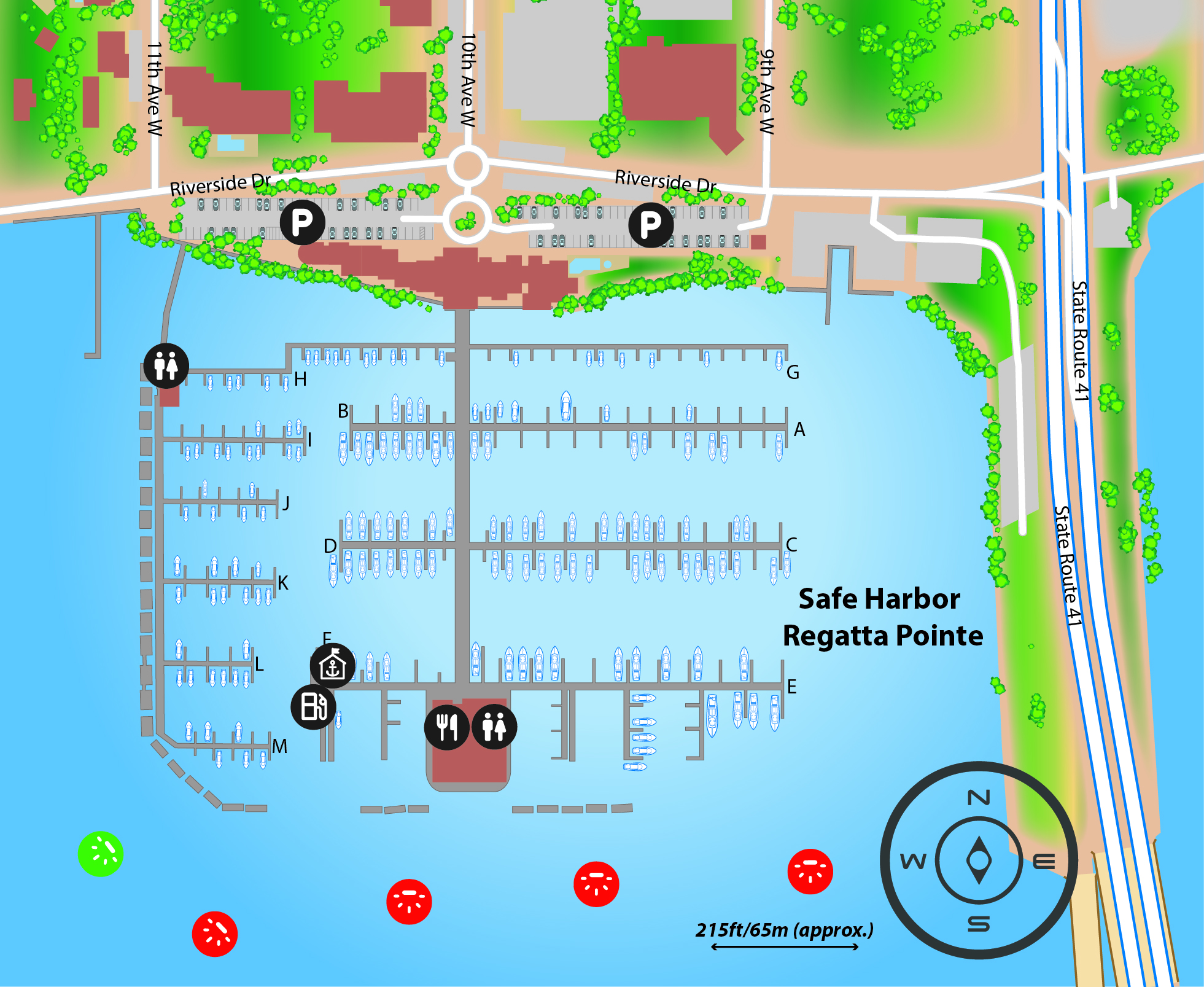 Marina map of Safe Harbor Regatta Pointe Marina in Florida