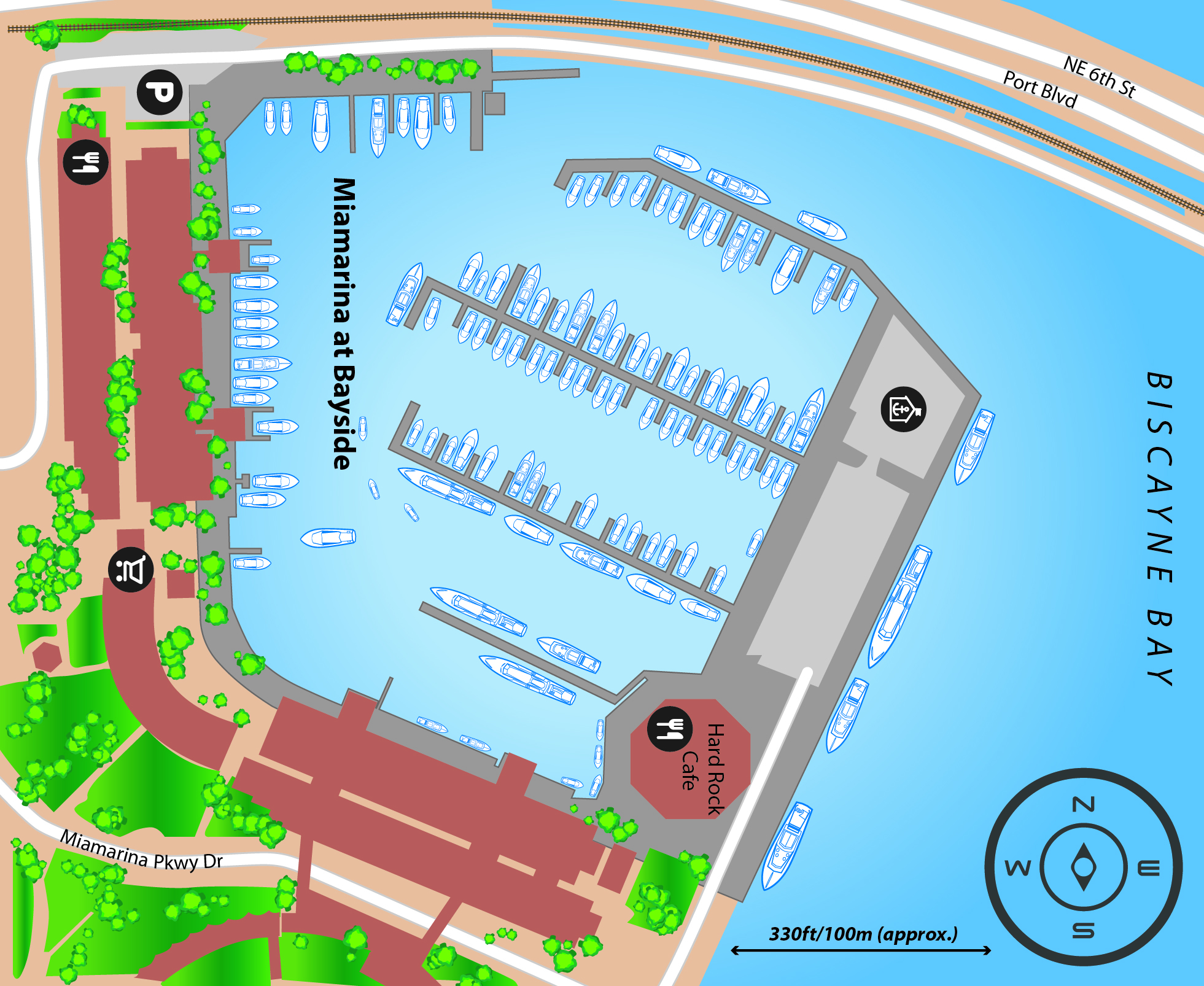 Marina map of Miamarina at Bayside in Florida